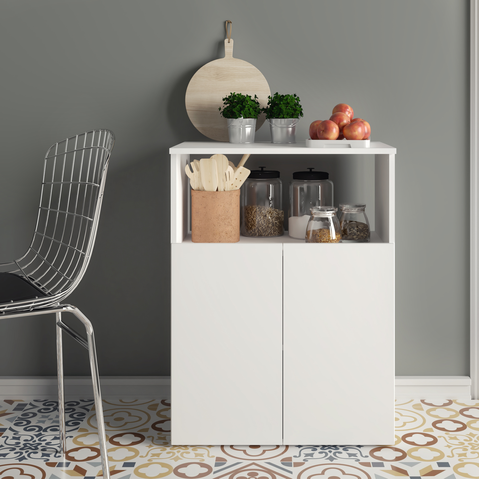 Wooden pantry cabinet