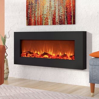Wrought Studio Krish Wall Mounted Electric Fireplace ...