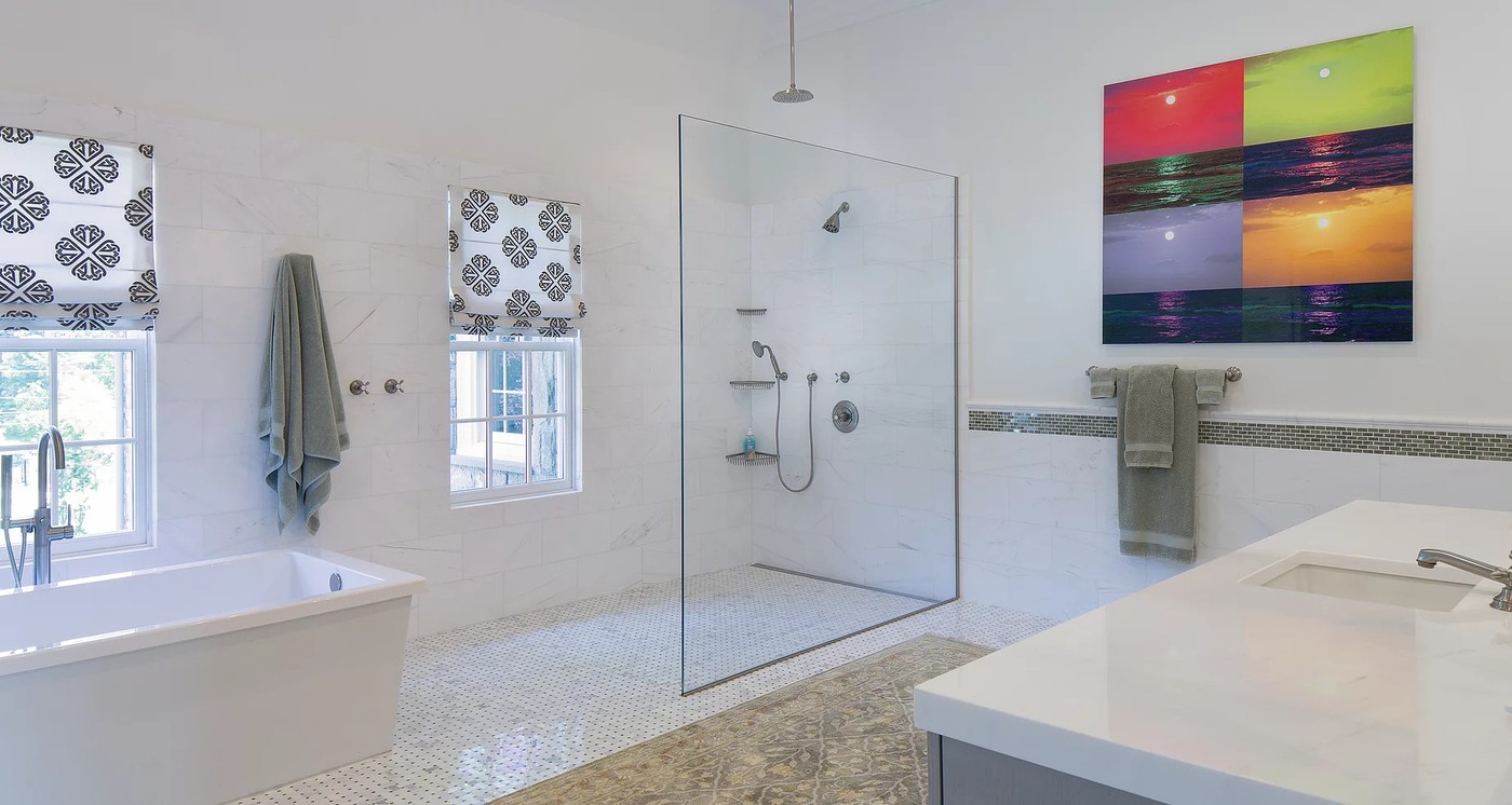 A Spacious White Bathroom
