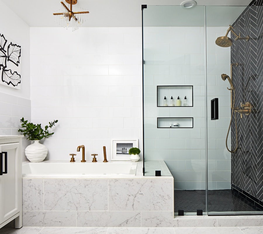 Black Herringbone Tiles