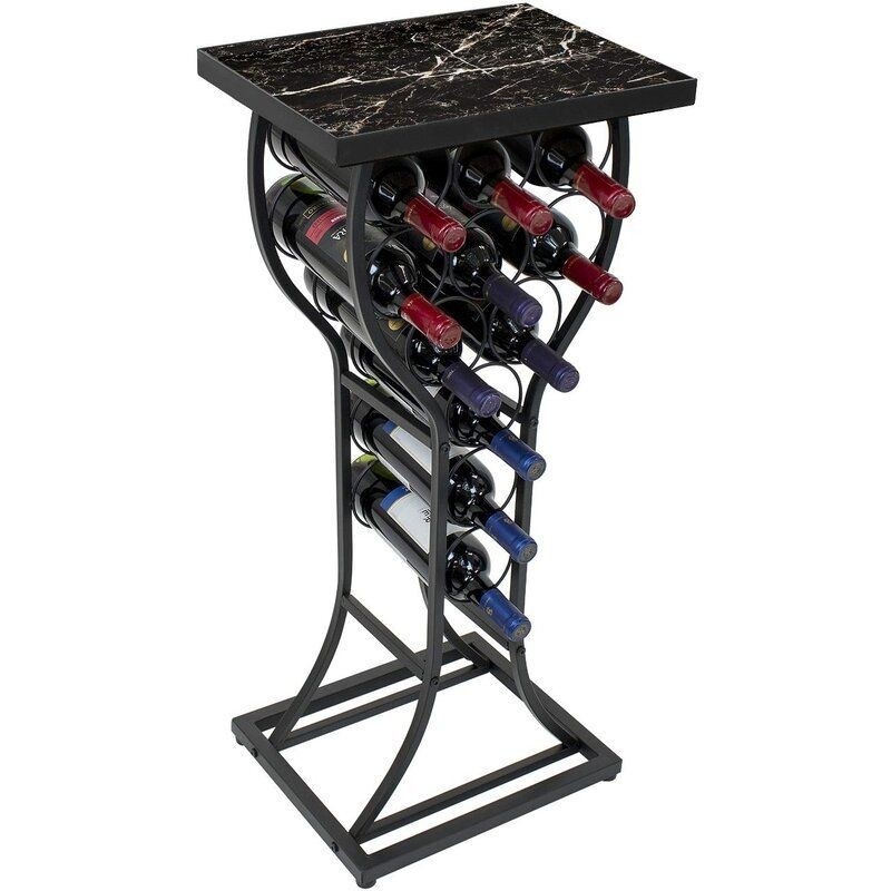 Black Metal Wine Bottle Rack