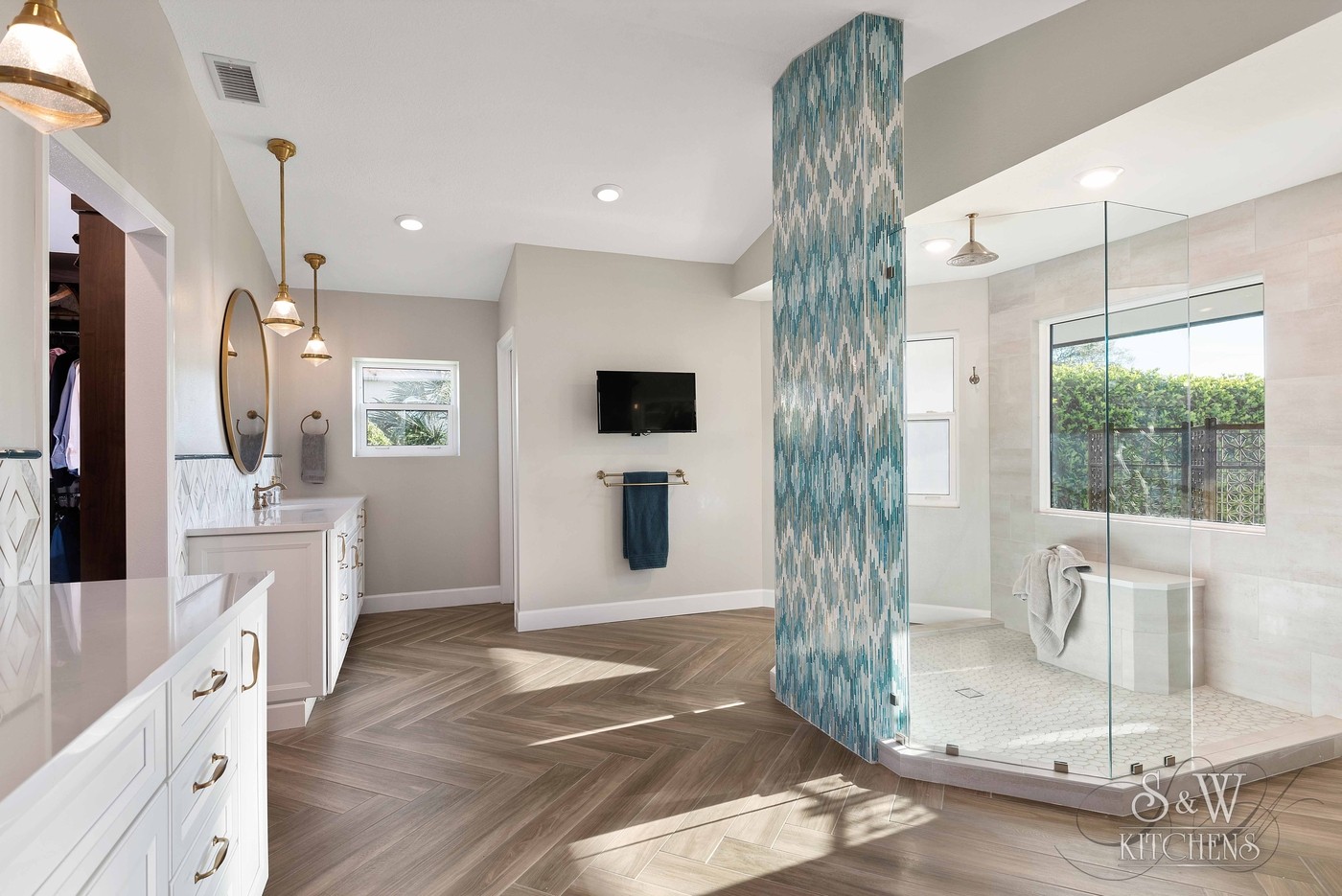 Bright Blue Feature Wall