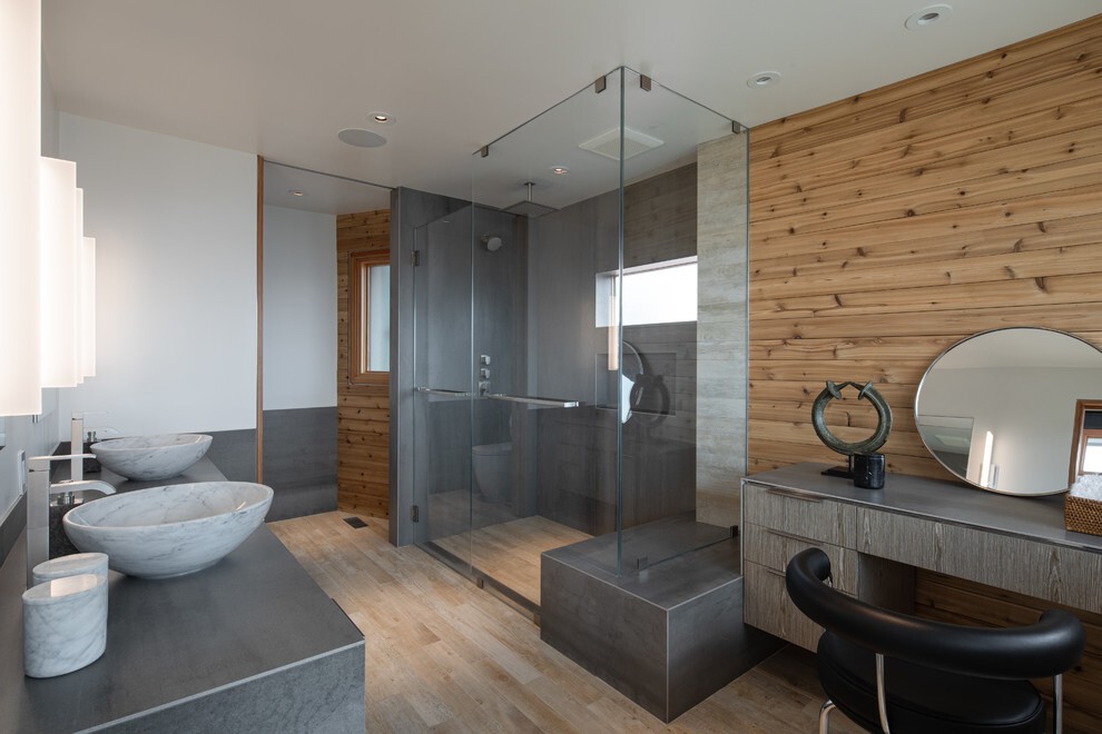 Contemporary Gray Bathroom