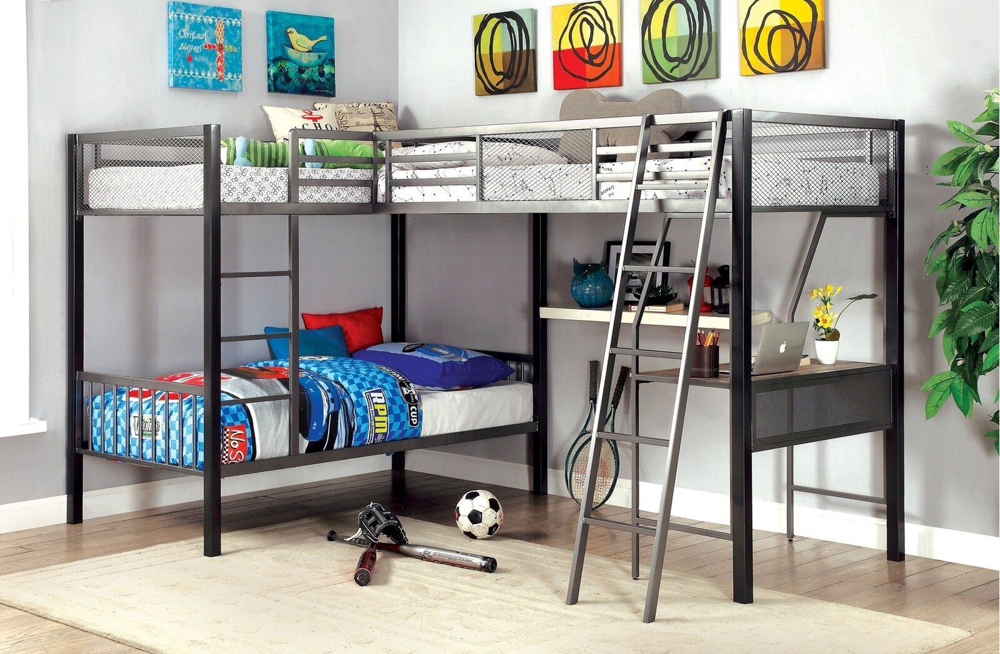 Contemporary L Shaped Bunk Bed