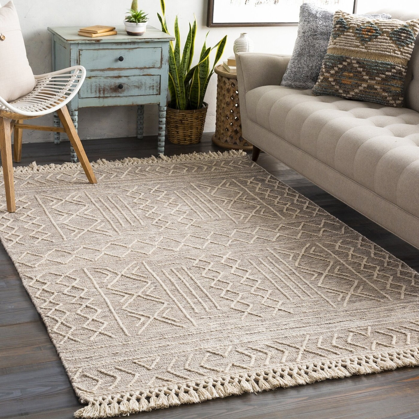 Geometric Handwoven Area Rug
