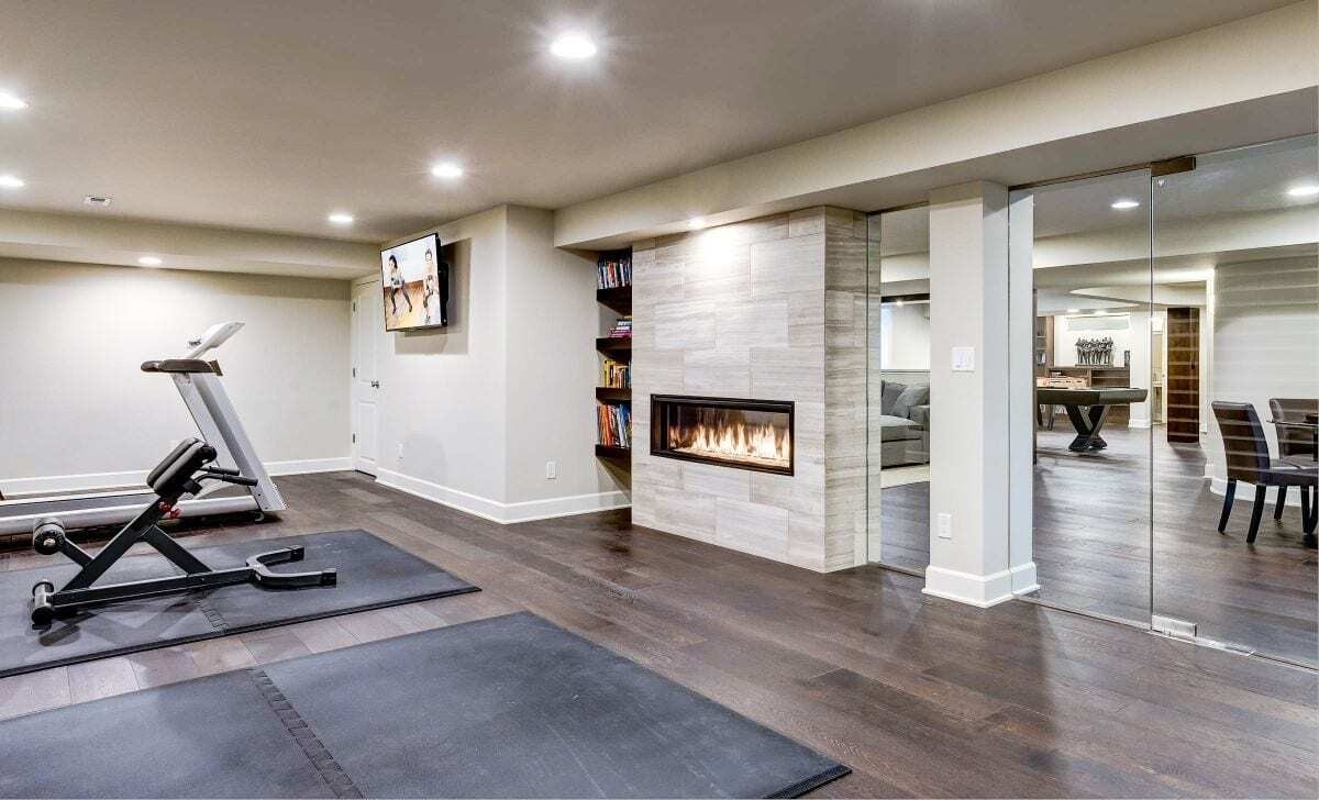 Home Gym Fireplace