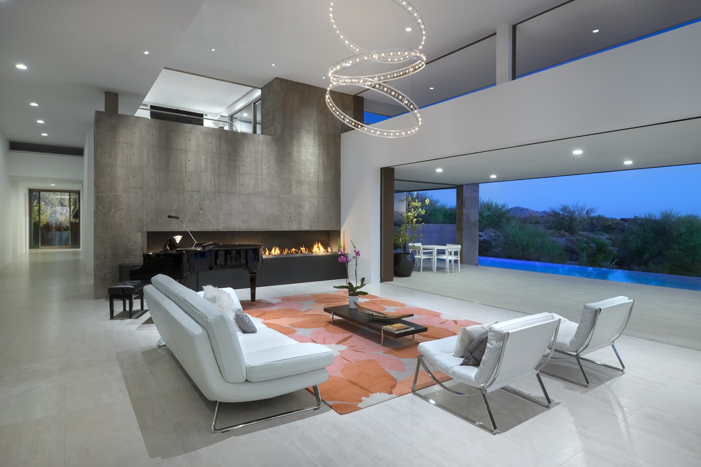 Long and Slim Modern Fireplace
