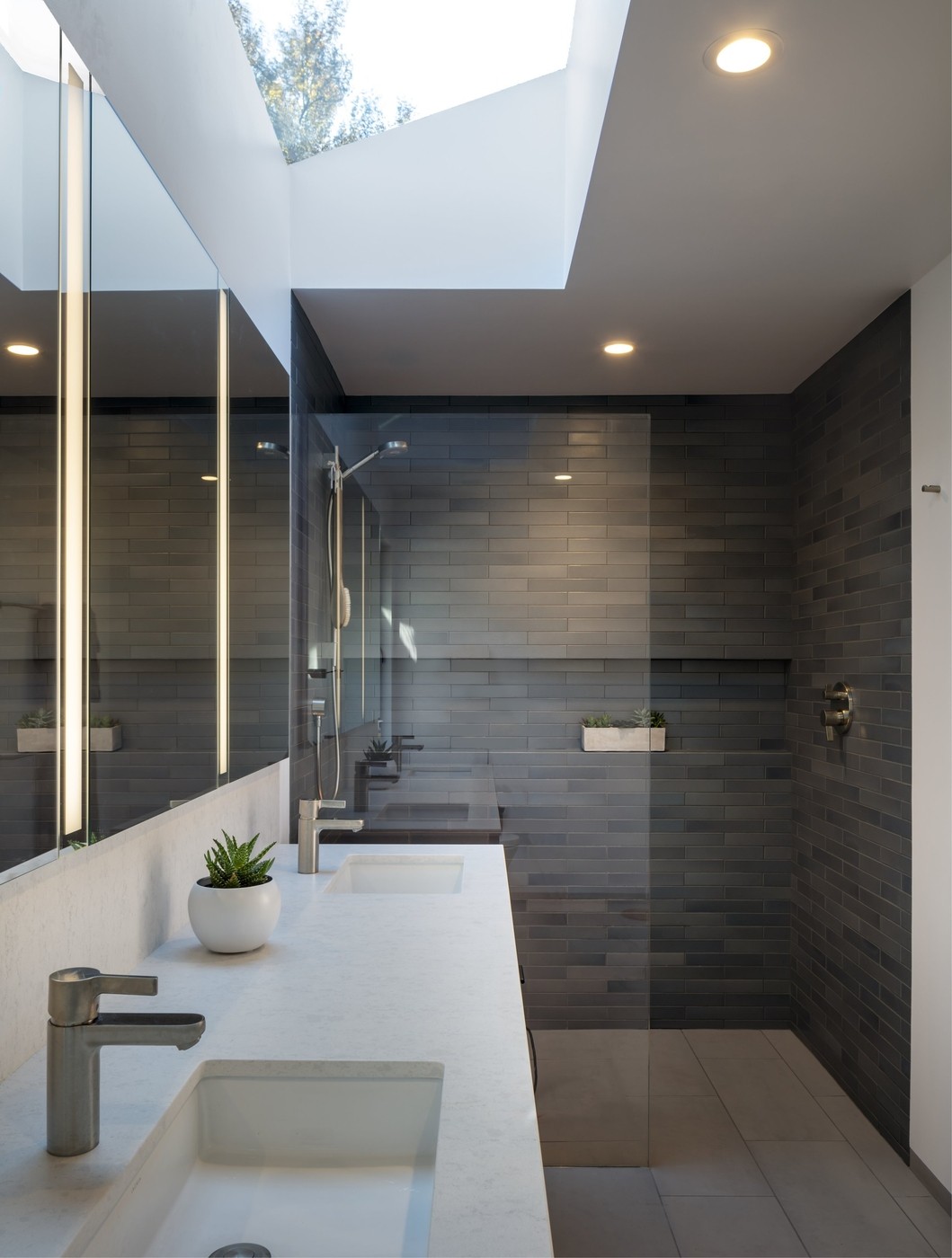 Modern Gray and White Shower Room