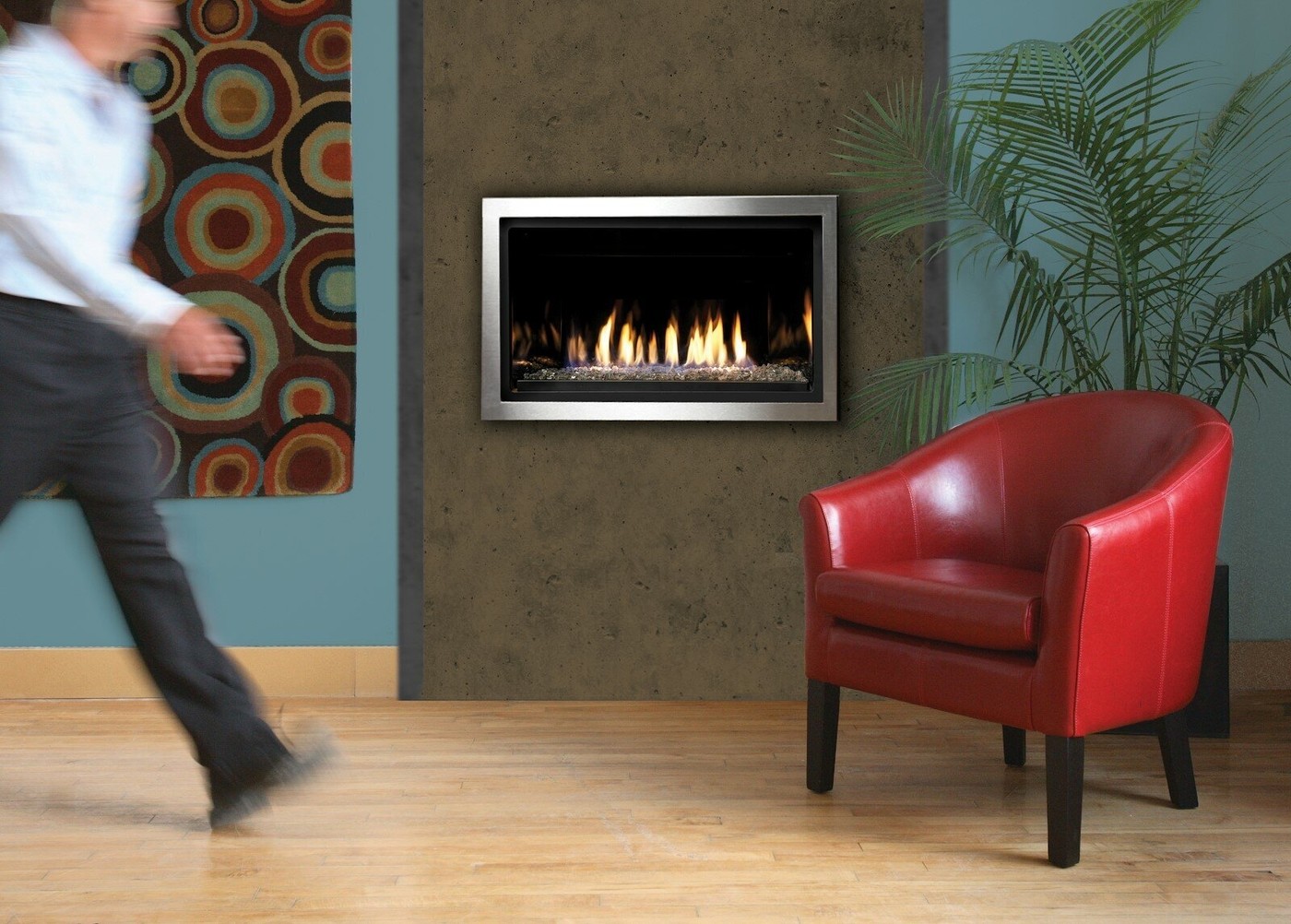 Silver Propane Fireplace Insert