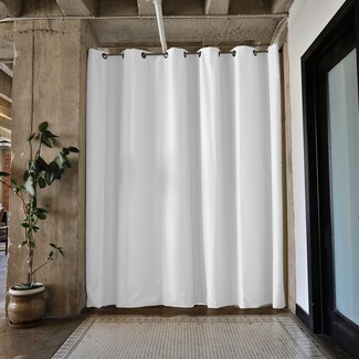 White Double Curtain Track with Hooks, Room Privacy Separation Silent Rail  Kit for Dropped Ceiling/Wall, Sliding Double Track System (Color : Ceiling