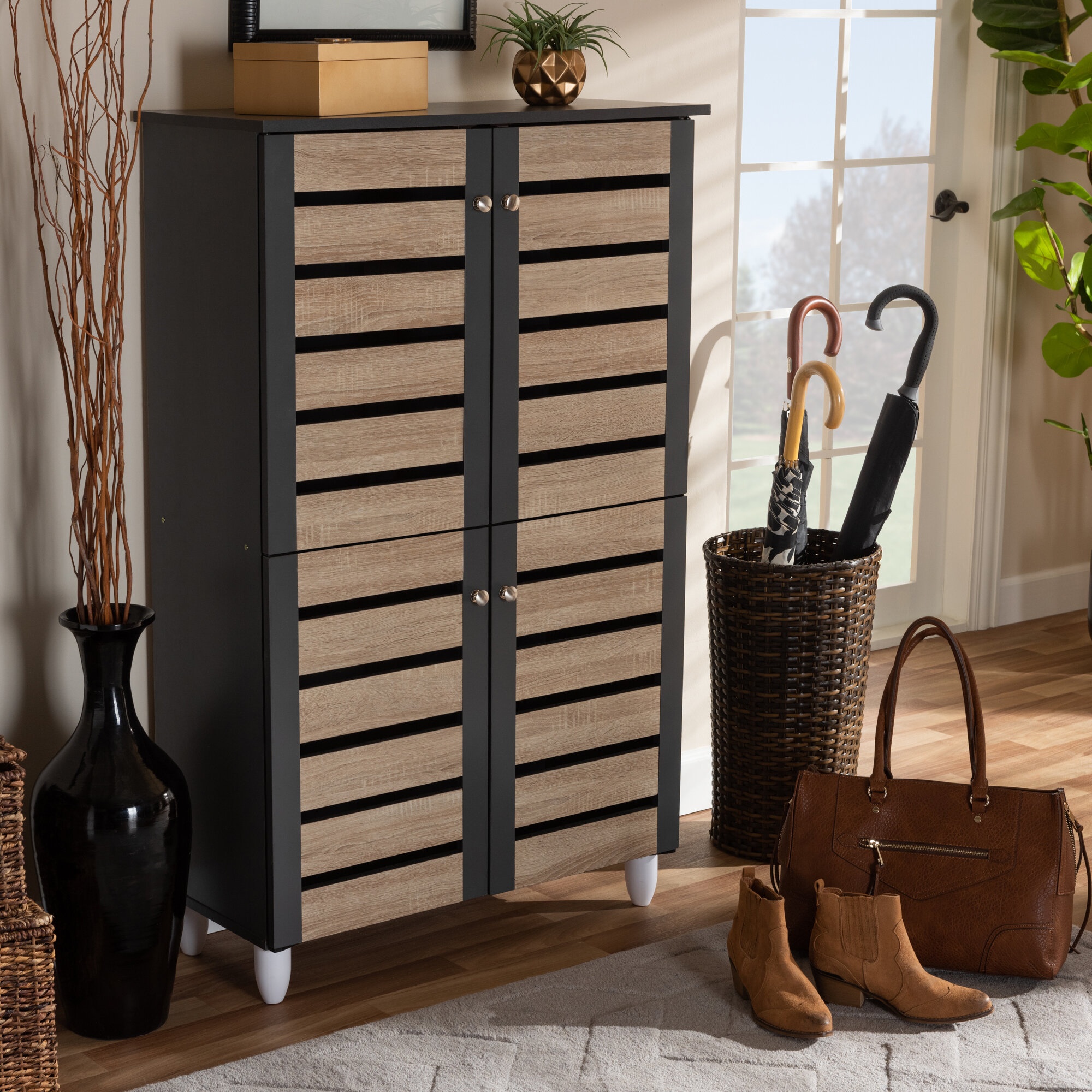 18 Pair Shoe Storage Cabinet