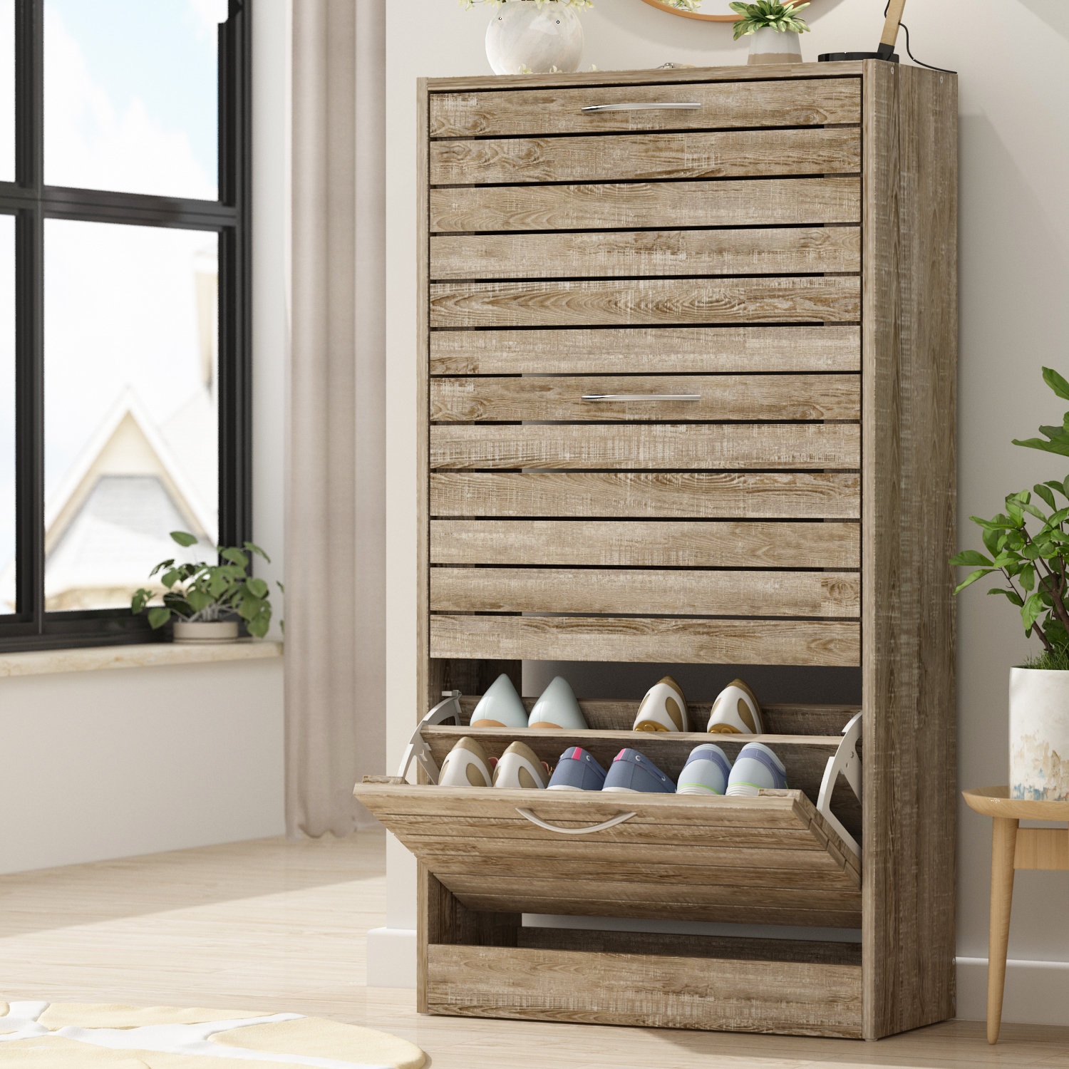 18 Pair Shoe Storage Cabinet