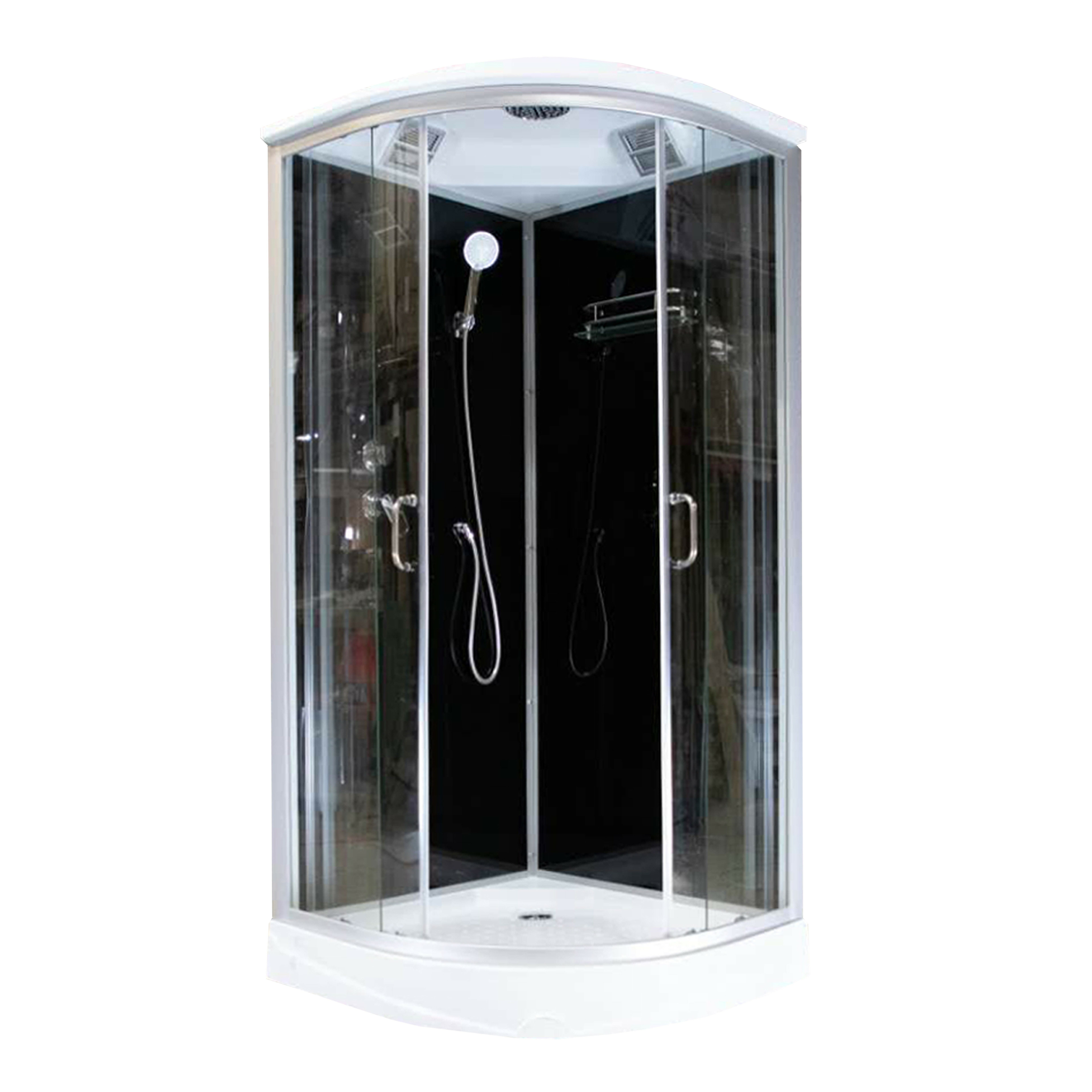 36" W x 86" H Framed Round Sliding Shower Enclosure with Base Included