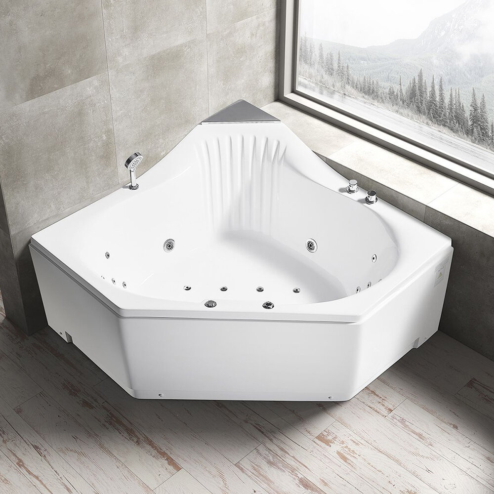 59" x 59" Corner Whirlpool Bathtub