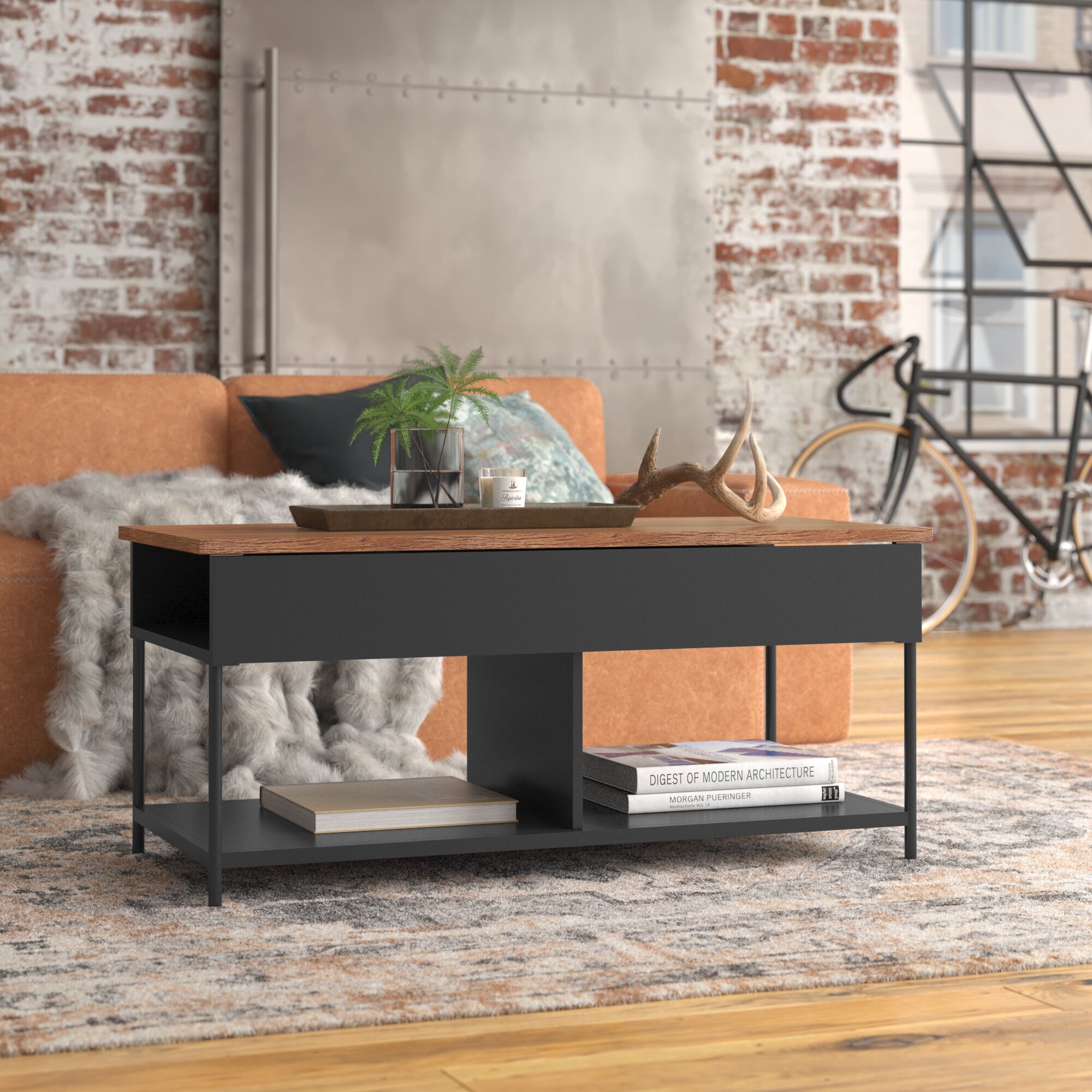 Anrey Lift Top 4 legs Coffee Table with Storage
