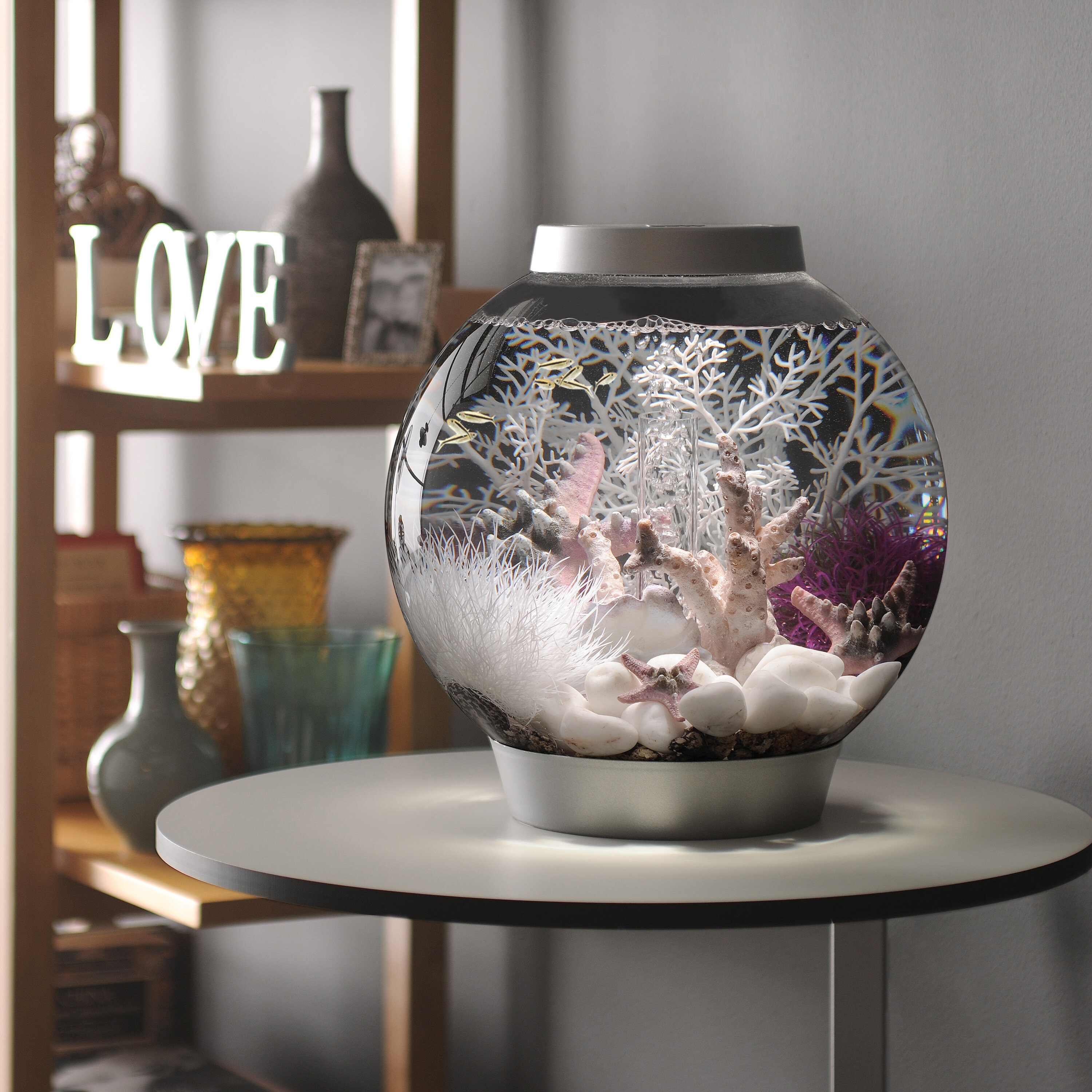 CLASSIC 15 4 Gallon Round Aquarium Tank with Standard Light