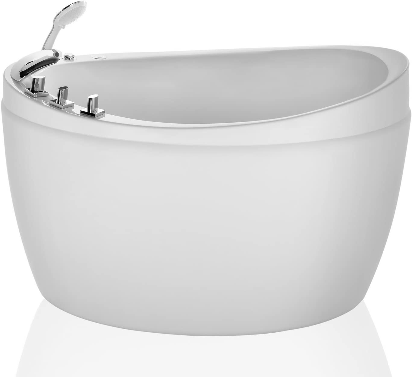 Empava 48 in. Acrylic Freestanding Air Bathtub Hydrotherapy Oval Japanese SPA Tub EMPV-JTX011