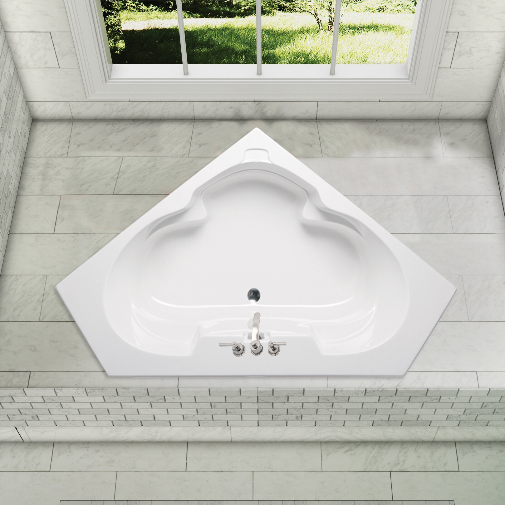 Mandelay 59" x 59" Corner Soaking Acrylic Bathtub