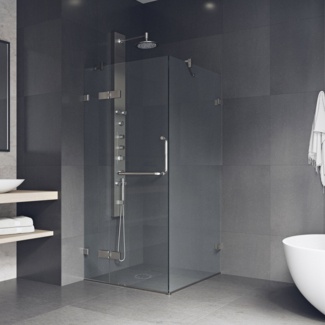 Monteray 32" W x 32" D x 73.375" H Frameless Square Shower Enclosure