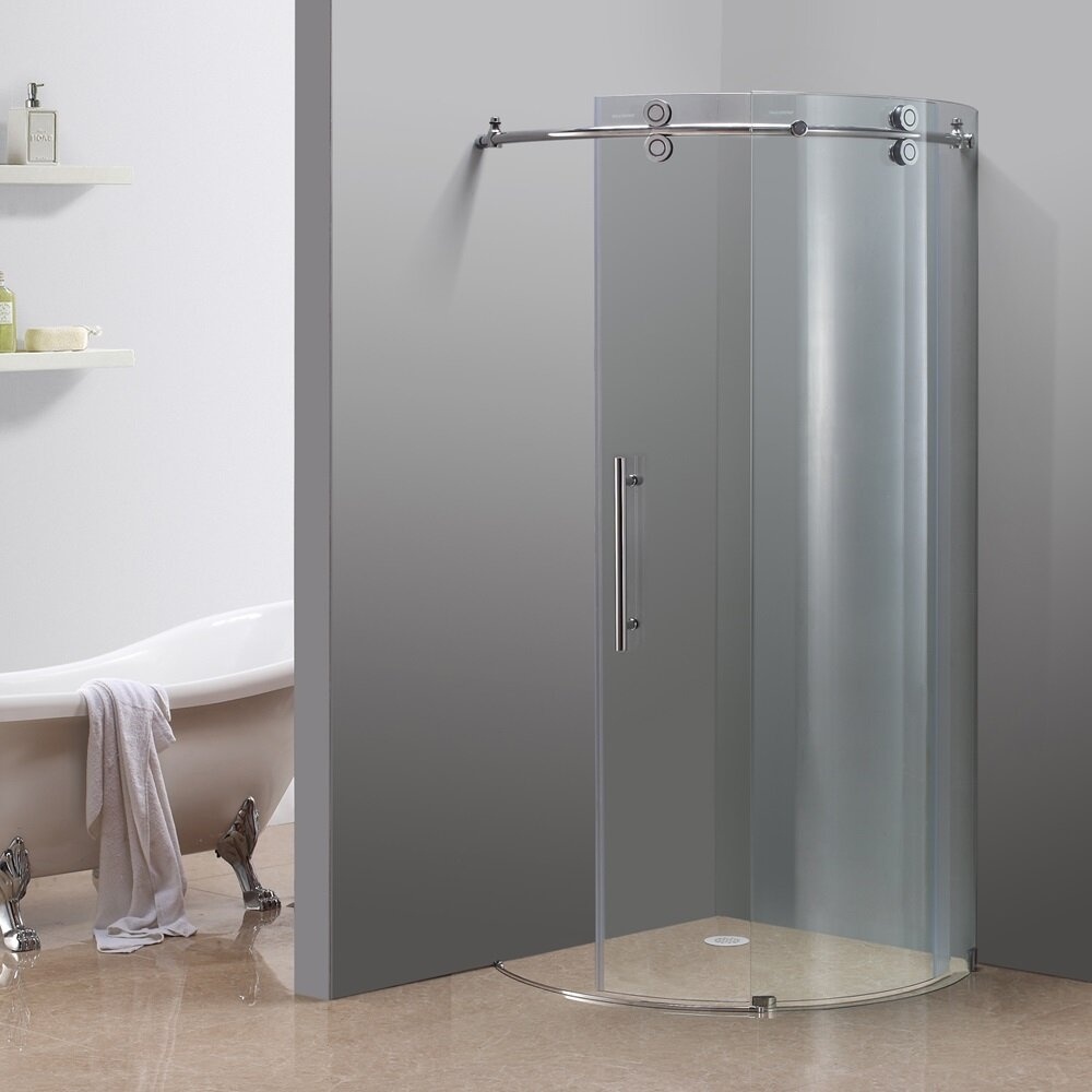 Orbitus 35" x 75" Round Sliding Shower Enclosure