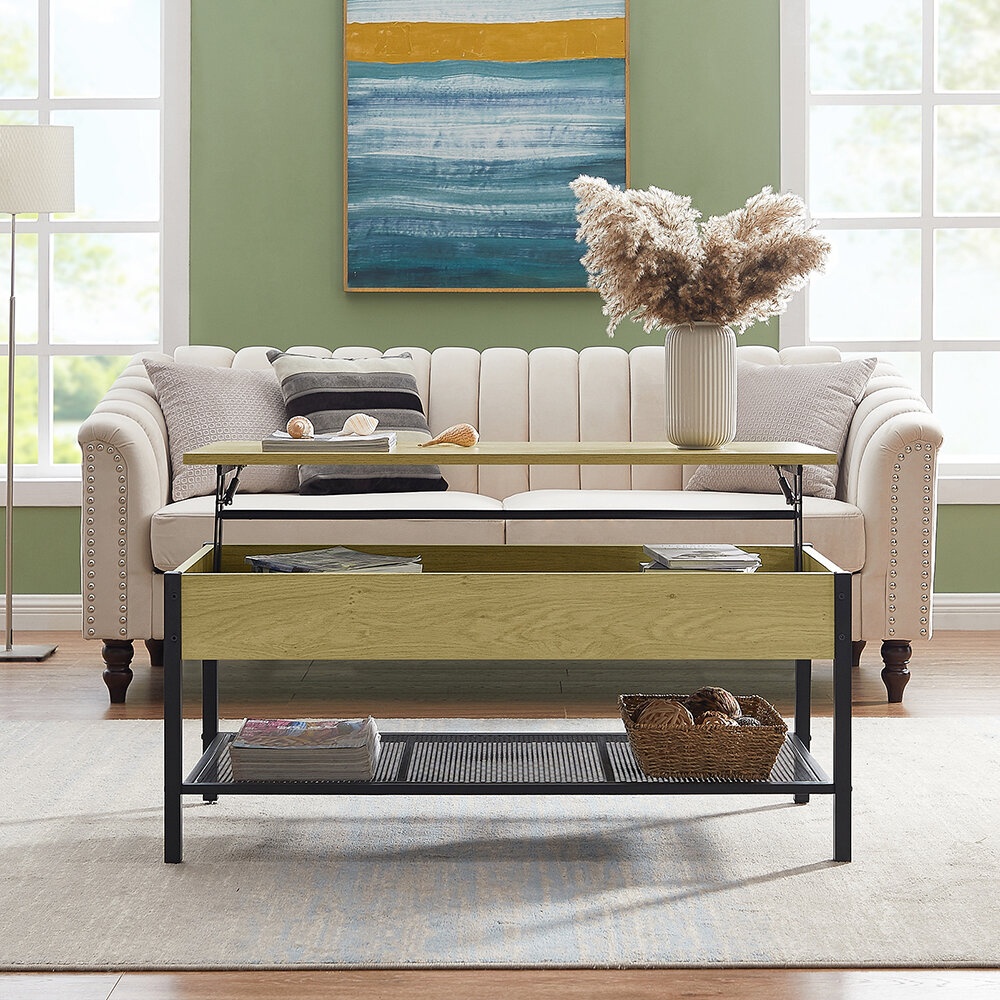Viviana Lift Top 4 Legs 1 Coffee Table with Storage