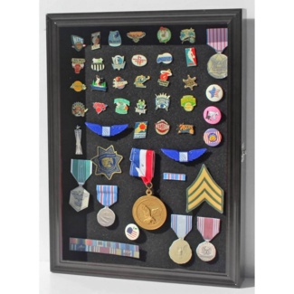 LARGE Pin Medal Display Case Shadow Box Wooden Display Case, with Acrylic  Door, (Cherry Finish) 