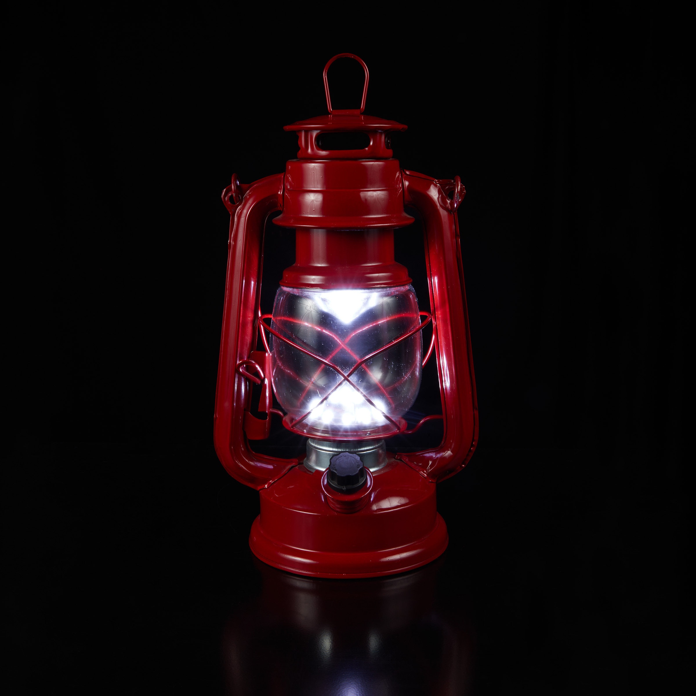 12 Black Battery Operated Faux Flame LED Hurricane Lantern
