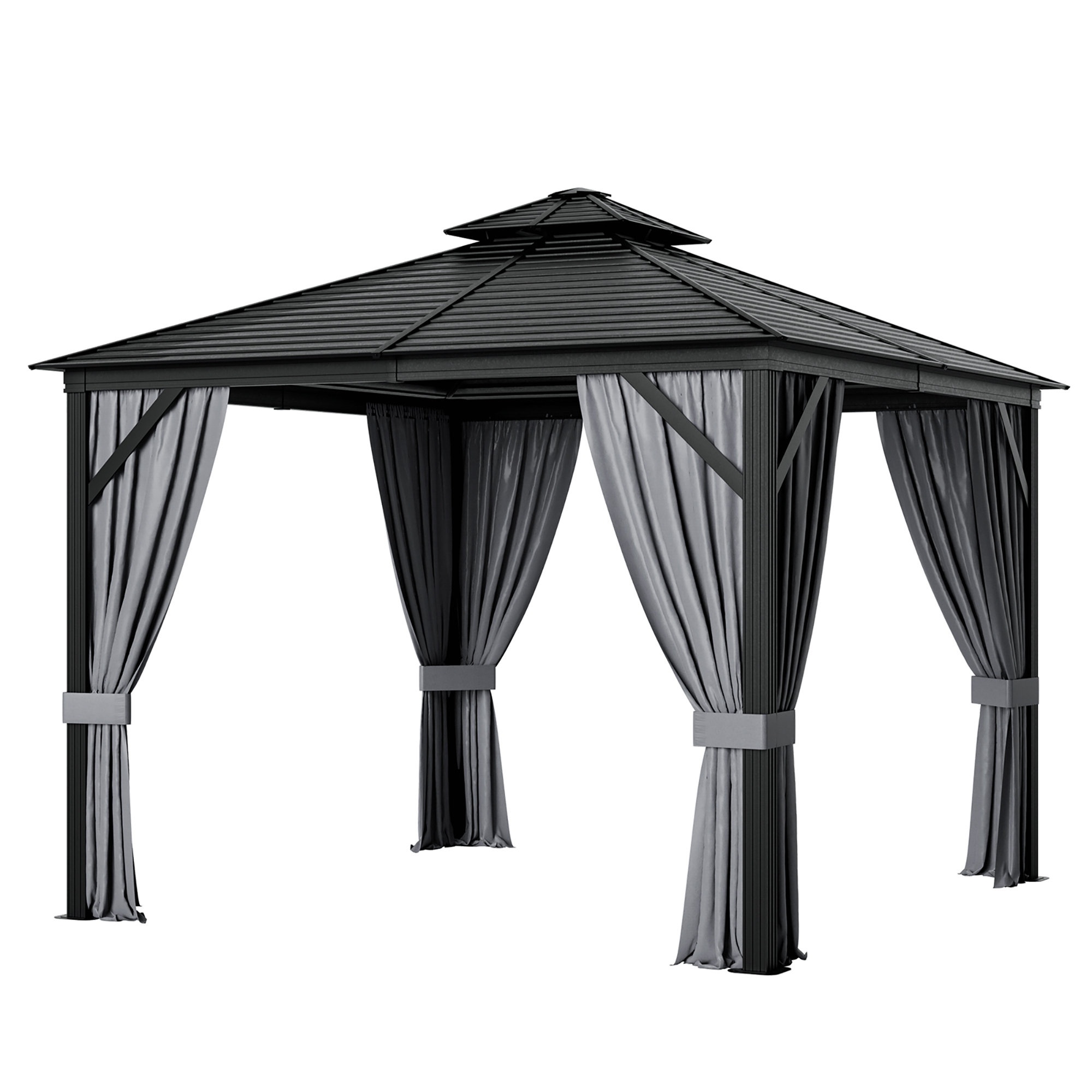 10 Ft. W x 10 Ft. D Steel Gazebo