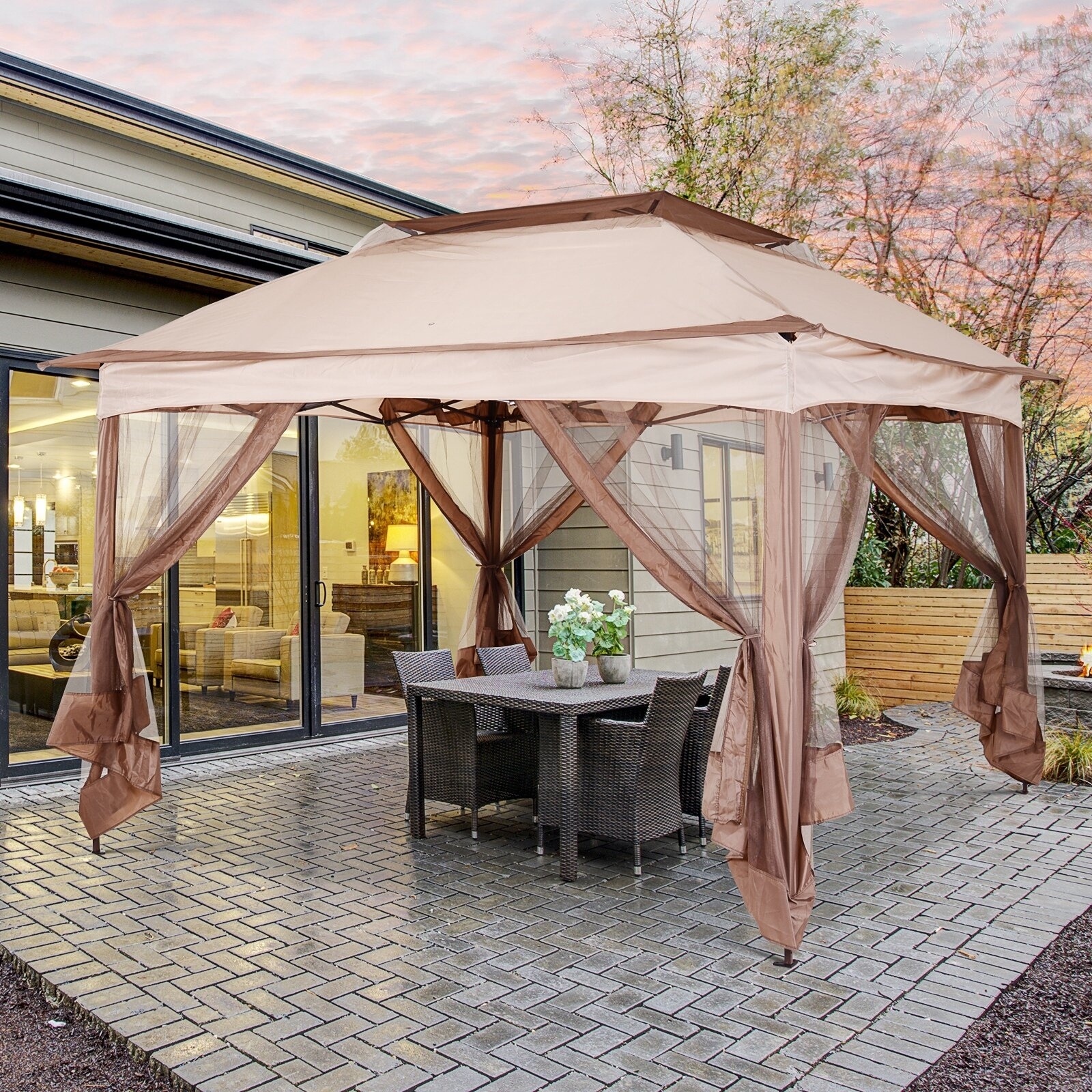 11 Ft. W x 11 Ft. D Steel Patio Gazebo
