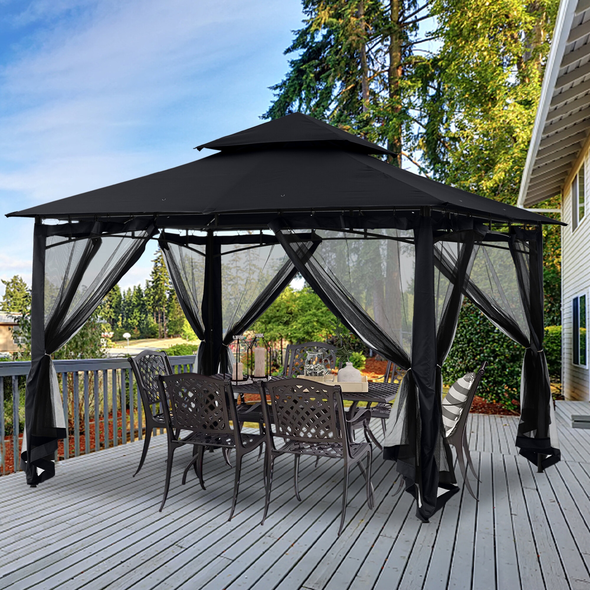 12 Ft. W x 10 Ft. D Steel Patio Gazebo