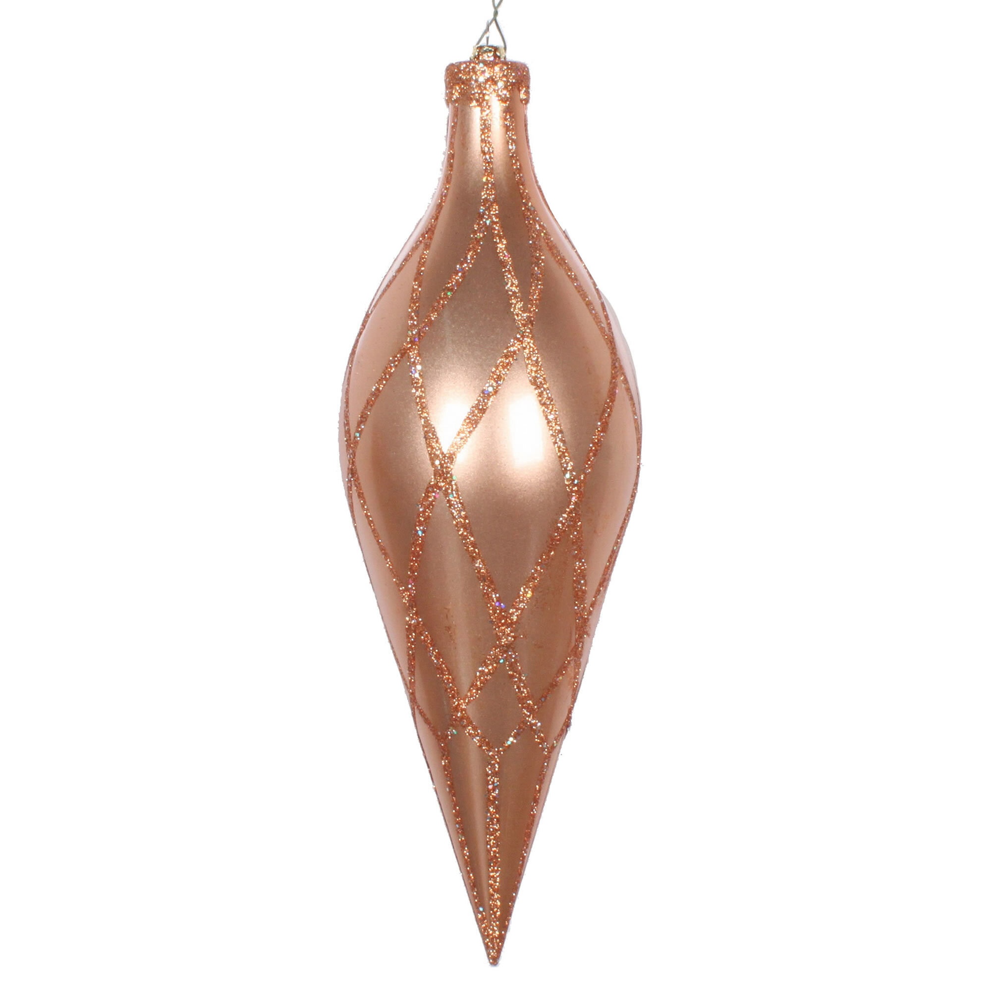 12" Glitter Net Finial Christmas Ornament