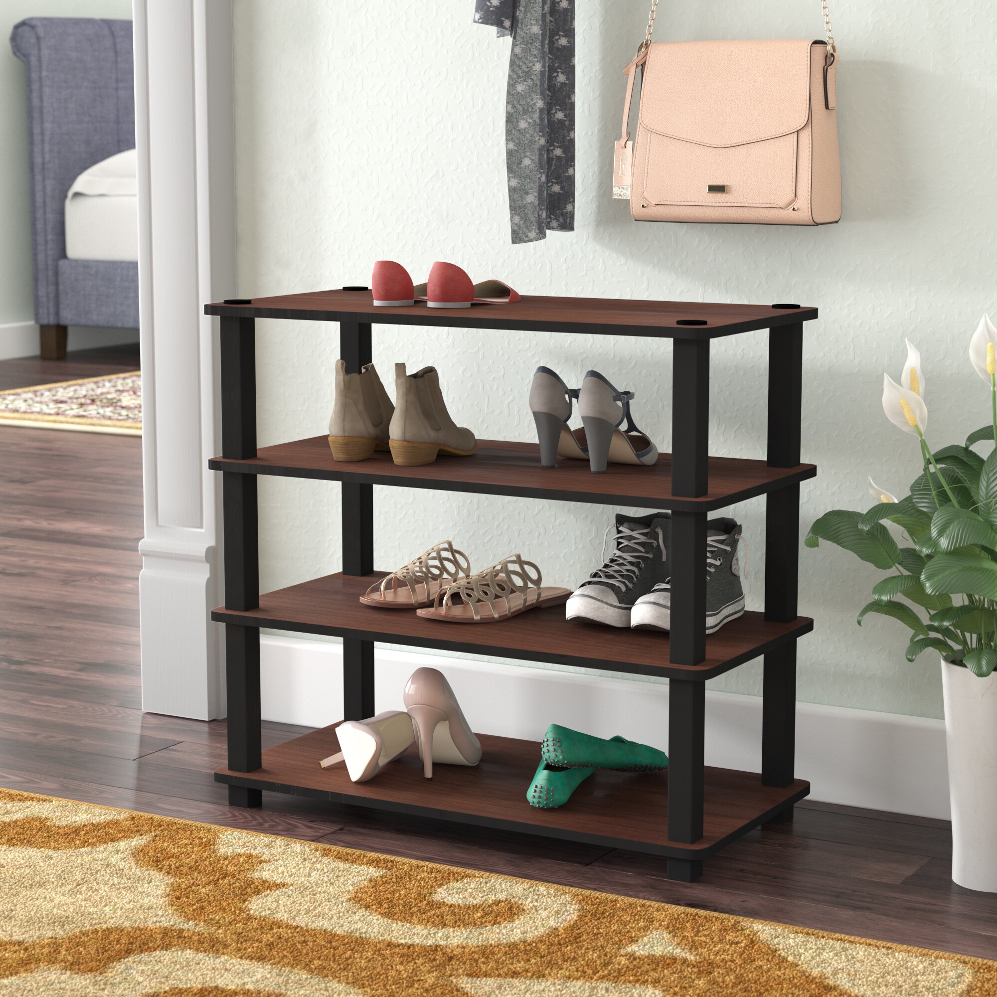 3 TIER WOODEN SHOE RACK, SHOE ORGANIZER, WOODEN SHOE RACK, HOME DECOR SHOE  ORGANIZER - THE RACK STORE (PVT) LTD