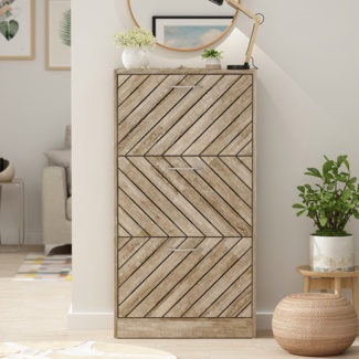 12 Pairs Manufactured Wood Shoe Storage Cabinet