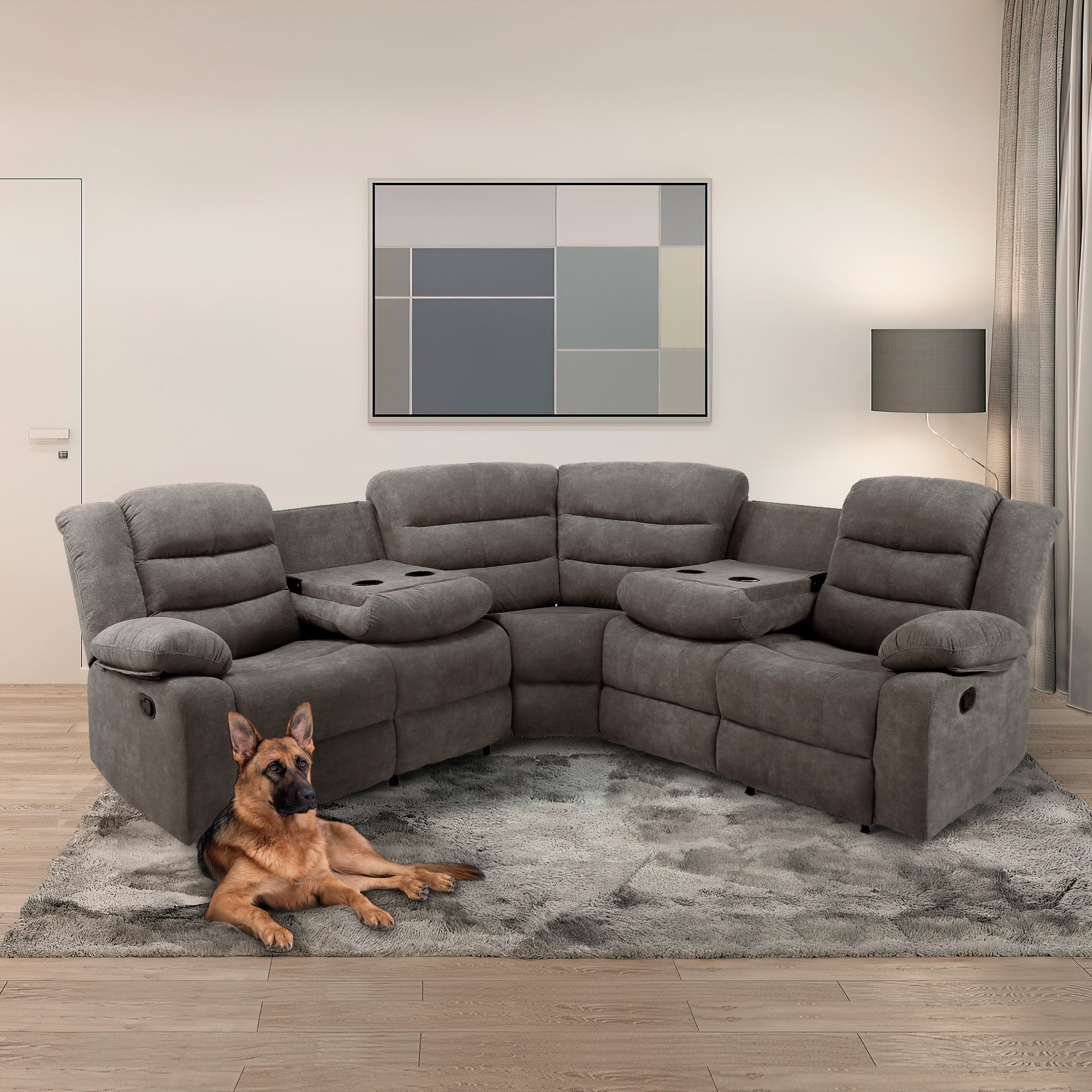 160'' Upholstered Reclining Sofa