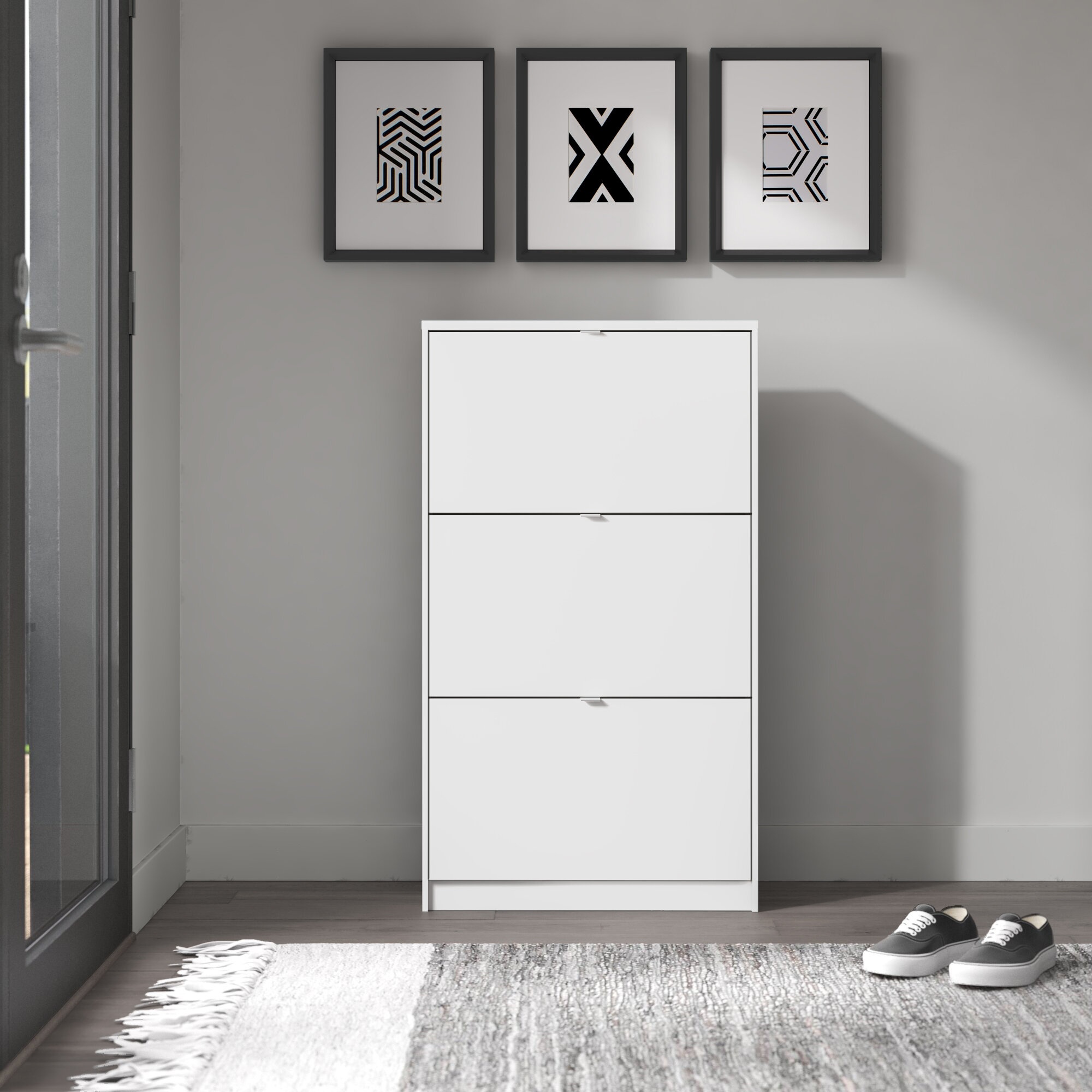 18 Pairs Manufactured Wood Shoe Storage Cabinet