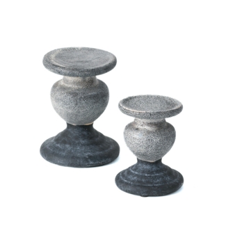 2 Piece 5.5" Ceramic Tabletop Candlestick Set
