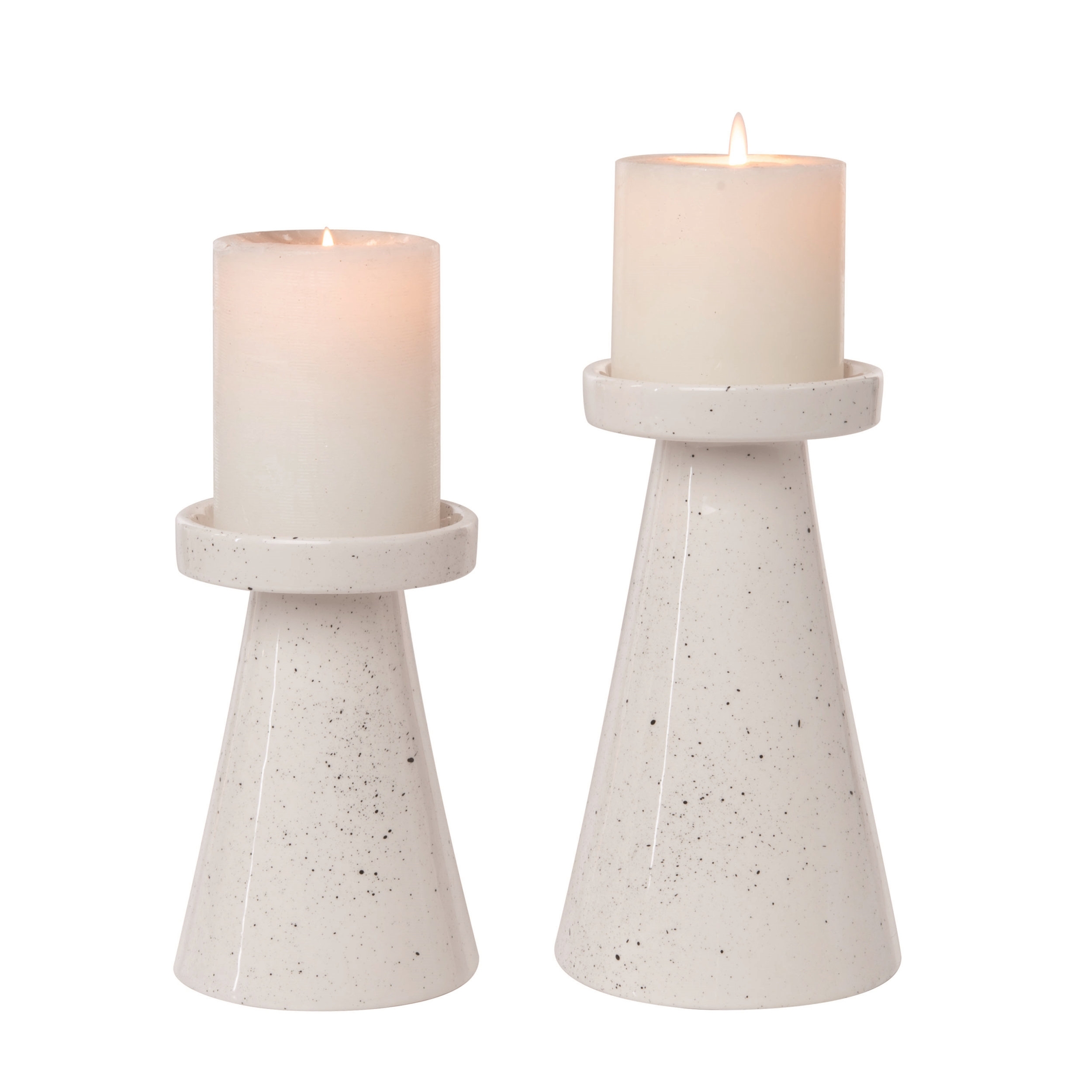 2 Piece Ceramic Tabletop Candlestick Set
