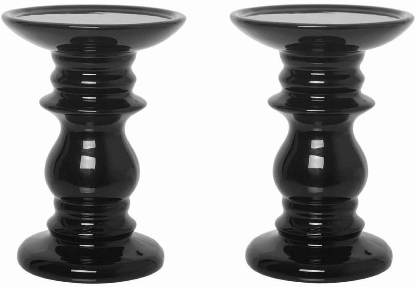 2 Piece Ceramic Tabletop Candlestick Set