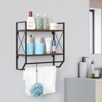 2 Tier Wall Mounted Towel Rack