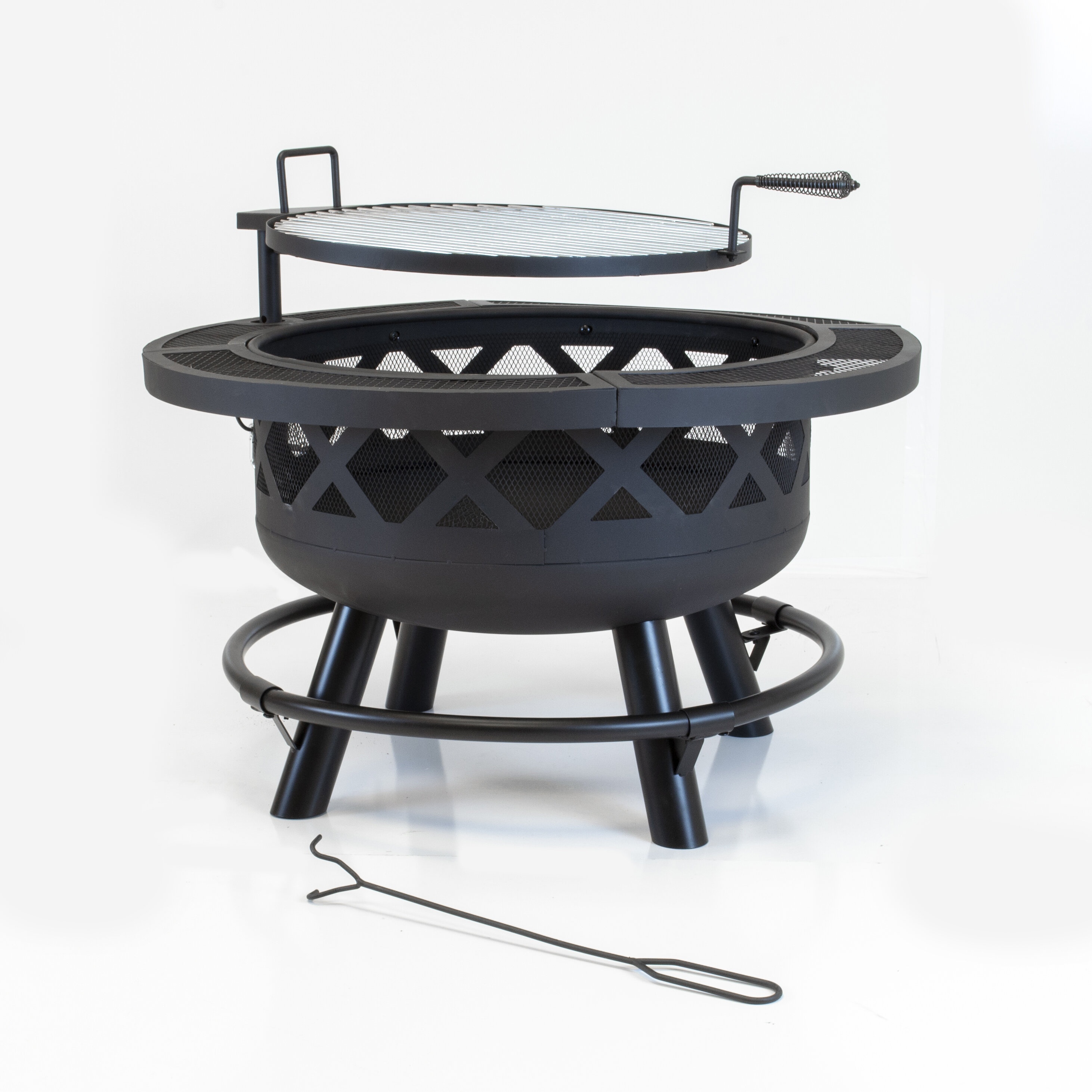 26'' H x 32'' W Steel Wood Burning Outdoor Fire Pit