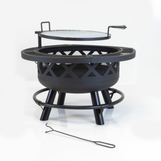 26'' H x 32'' W Steel Wood Burning Outdoor Fire Pit
