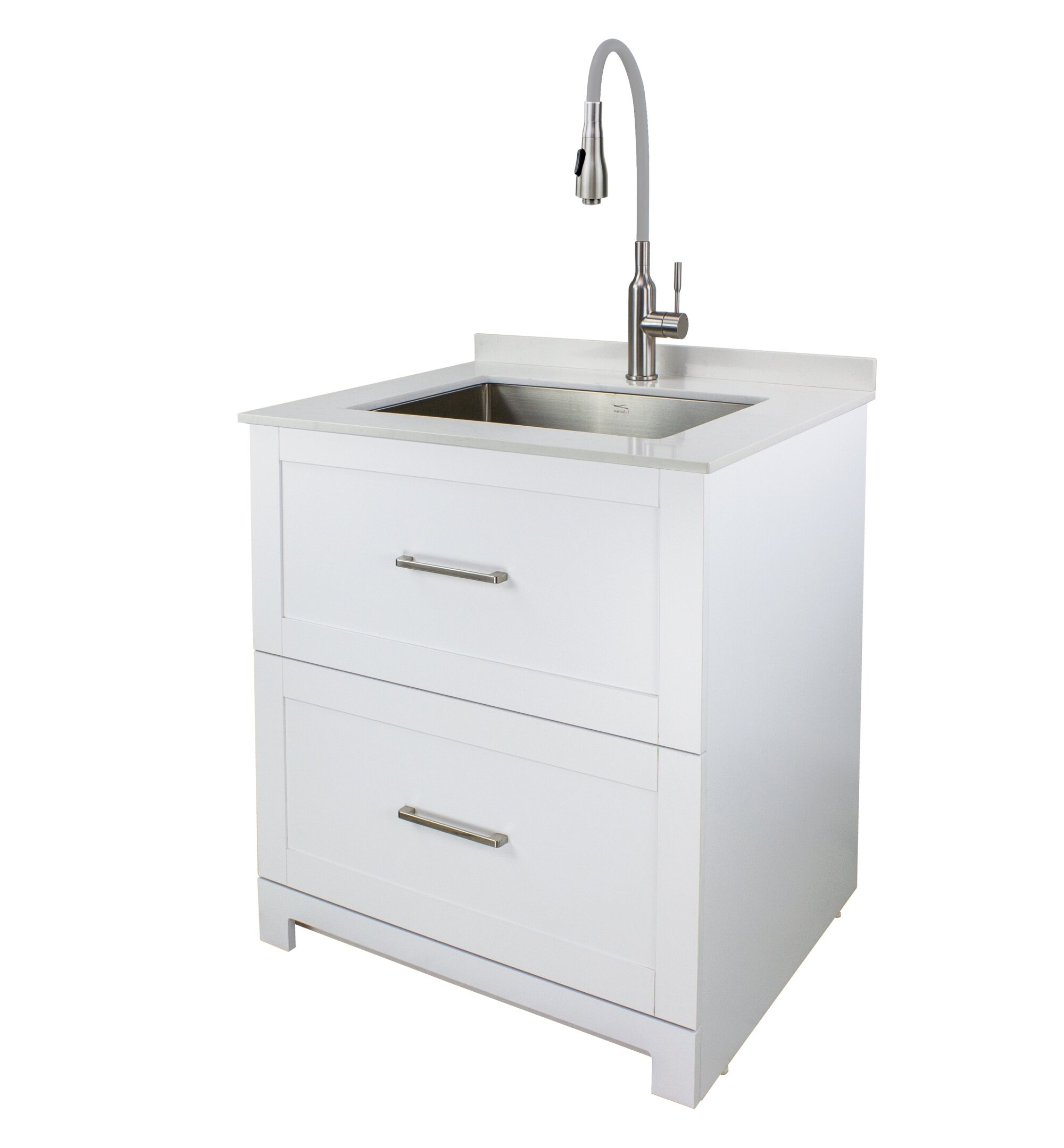 Freestanding 20 Gauge Stainless Steel Bathroom Vanity Base Cabinet