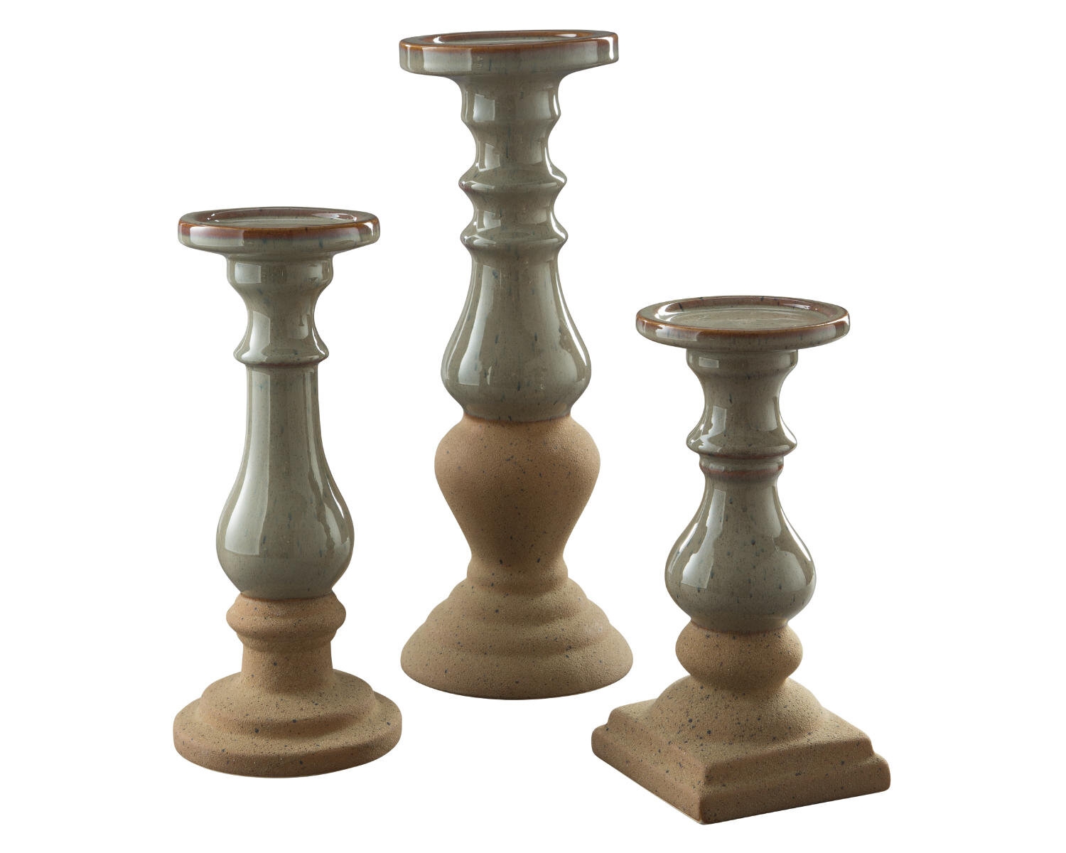 3 Piece Ceramic Candlestick Set