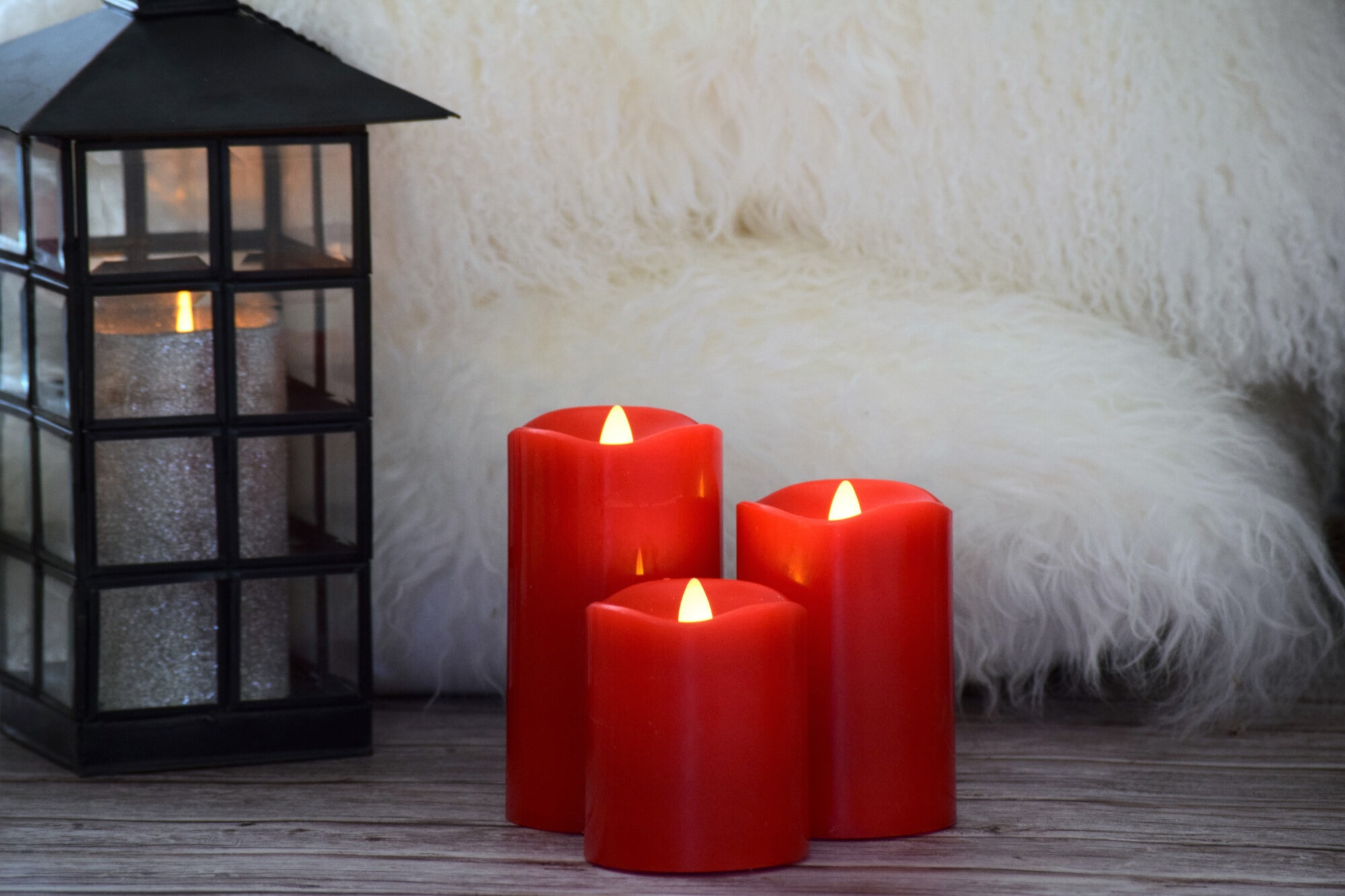 3 Piece LED Unscented Flameless Candle Set
