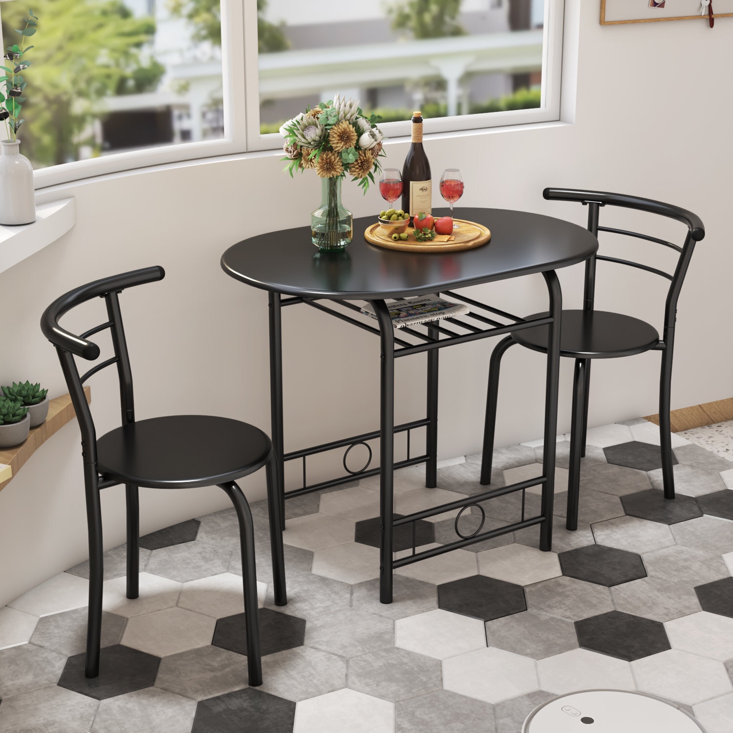 3 Piece Space Saving Table and Chairs