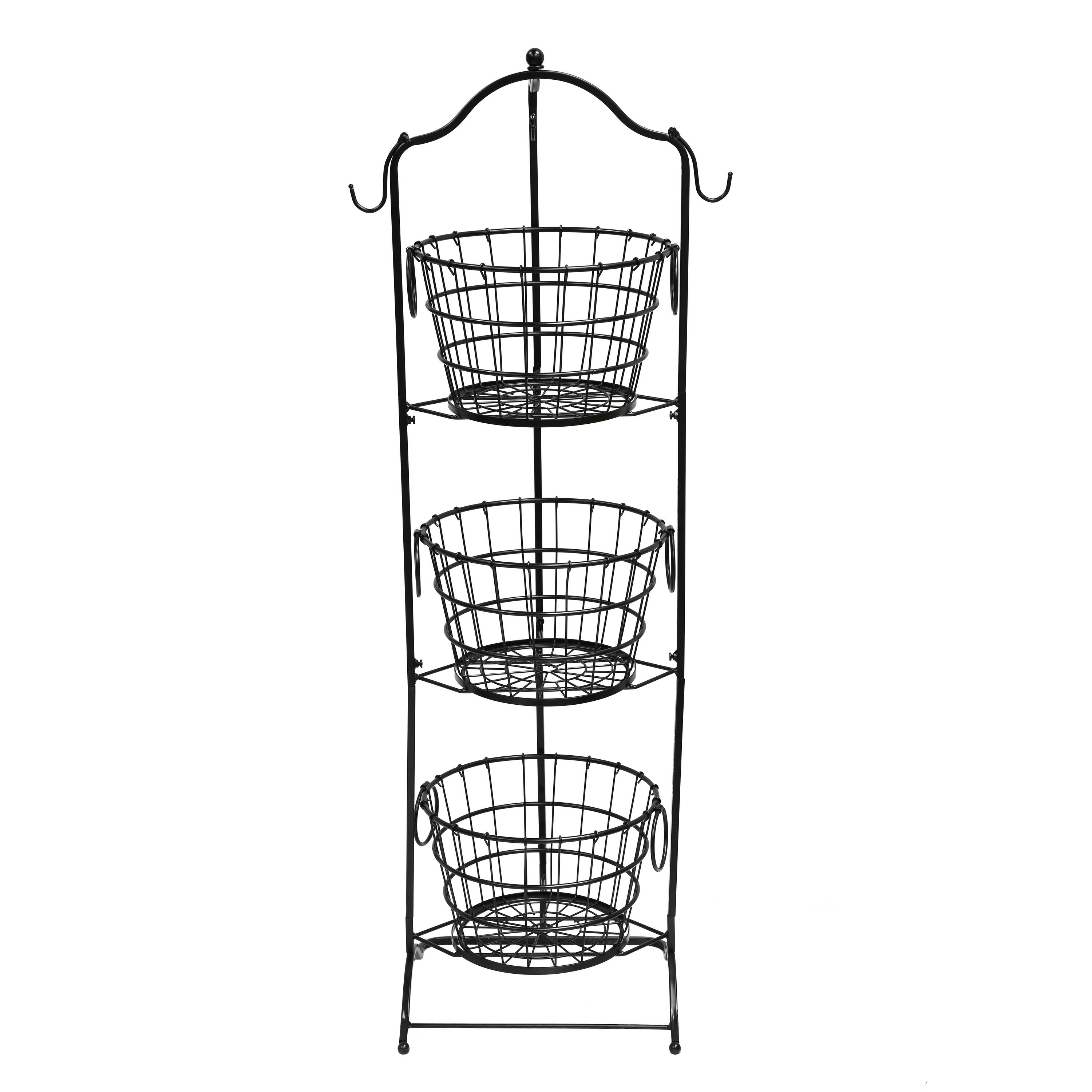 3-Tier Removable Tilted Metal/Wire Basket