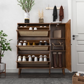 30 Pairs Manufactured Wood Shoe Storage Cabinet