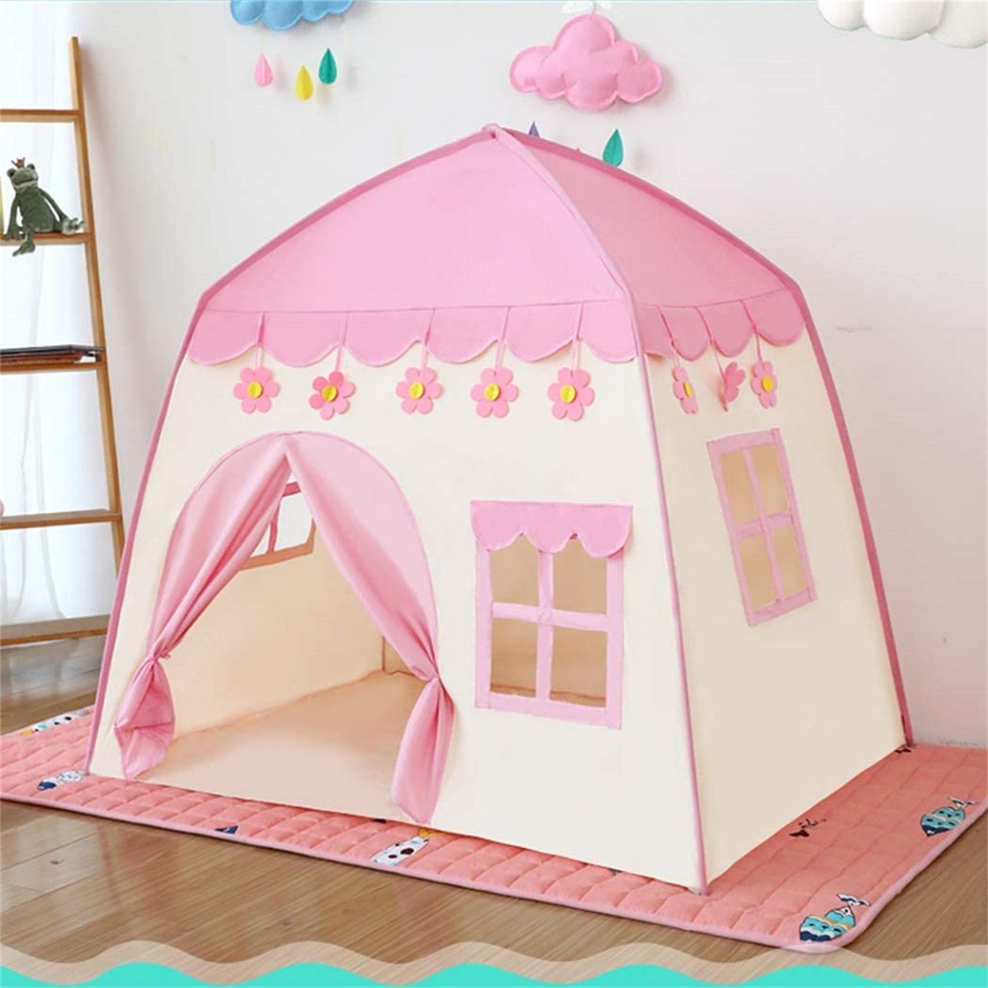 4.25' x 3.26' Indoor/Outdor Fabric Pop-Up Play Tent