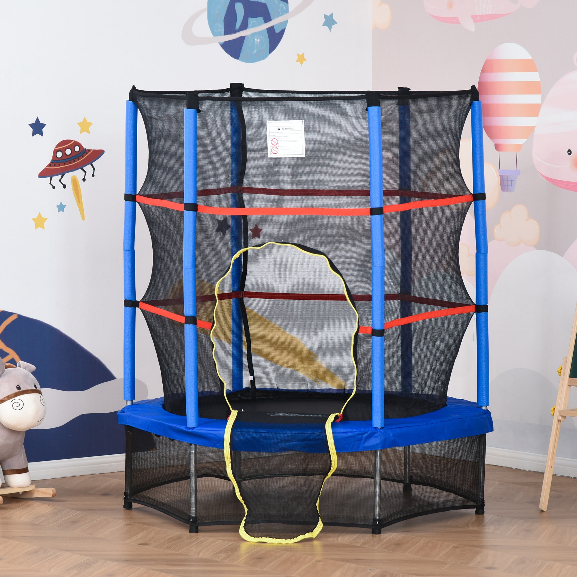 4.58' Round Indoor Kid / Toddler Trampoline with Handlebar