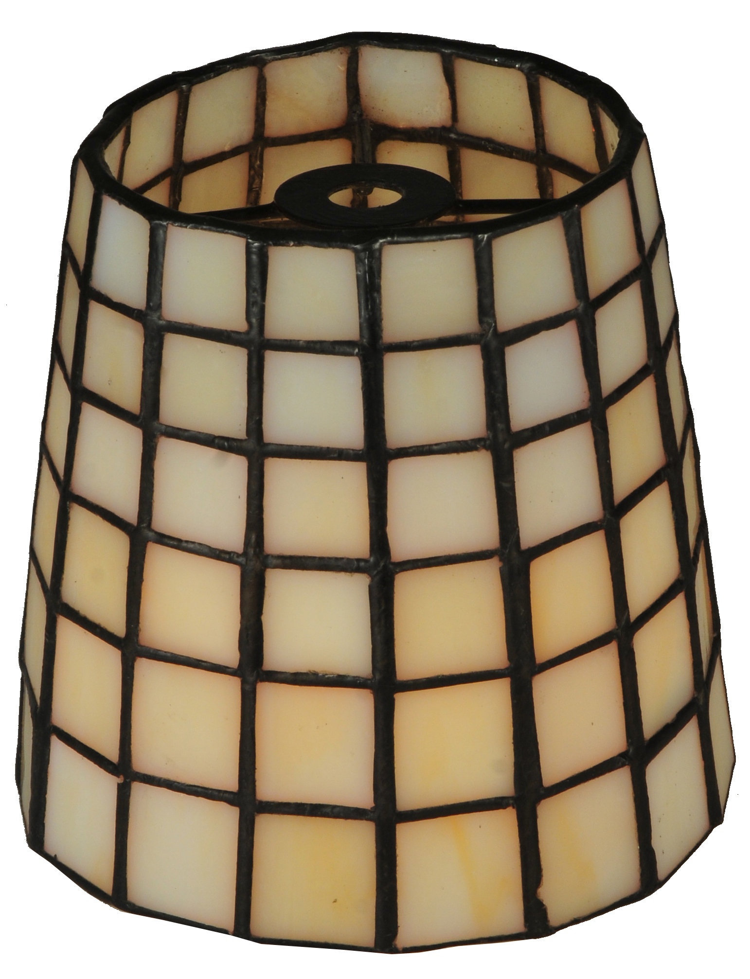 4'' H Glass Oval Lamp Shade ( Uno ) in Beige